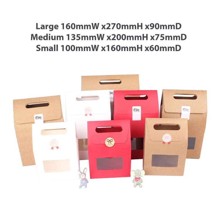 Die cut Handle Bag with Window(135x200x75mm ) - PCPB034 Image 