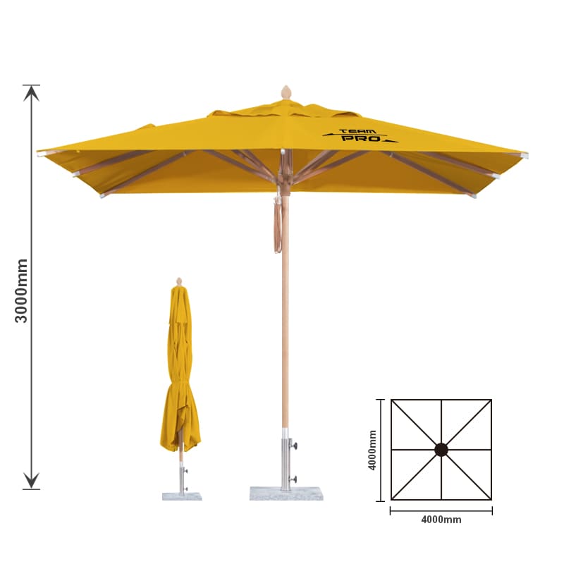 Alternative view of 4x4m Wind-resistant Square Stock Colour Outdoor Umbrella