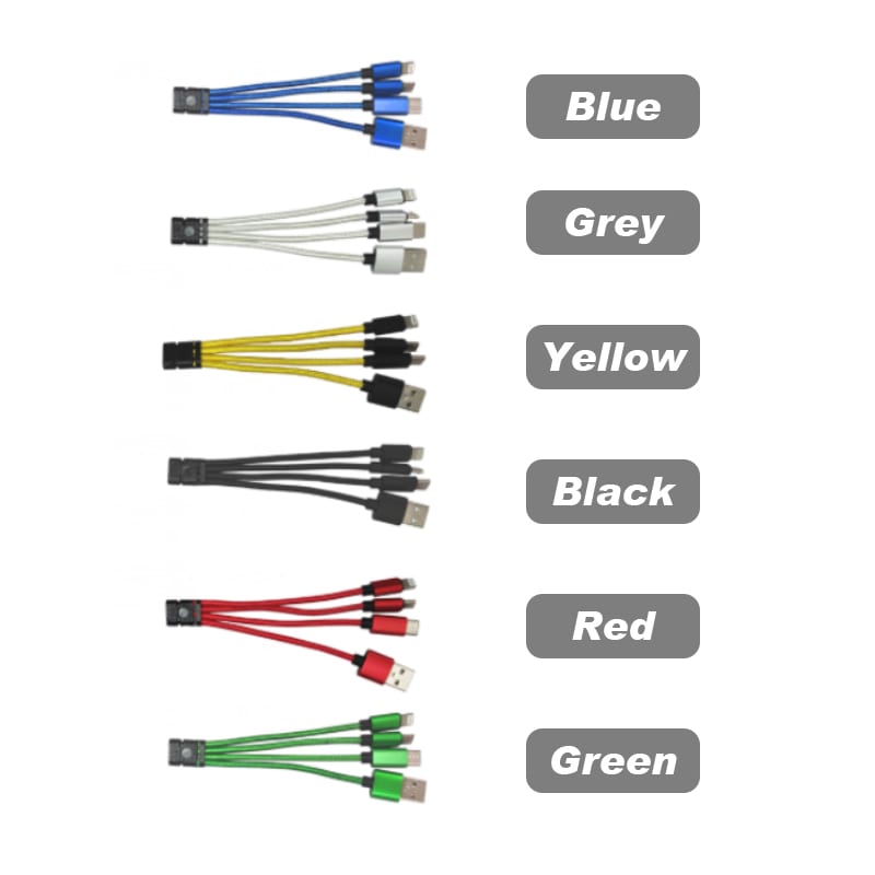 Custom Shape Light Up Charging Cable with Keyring - Image 5