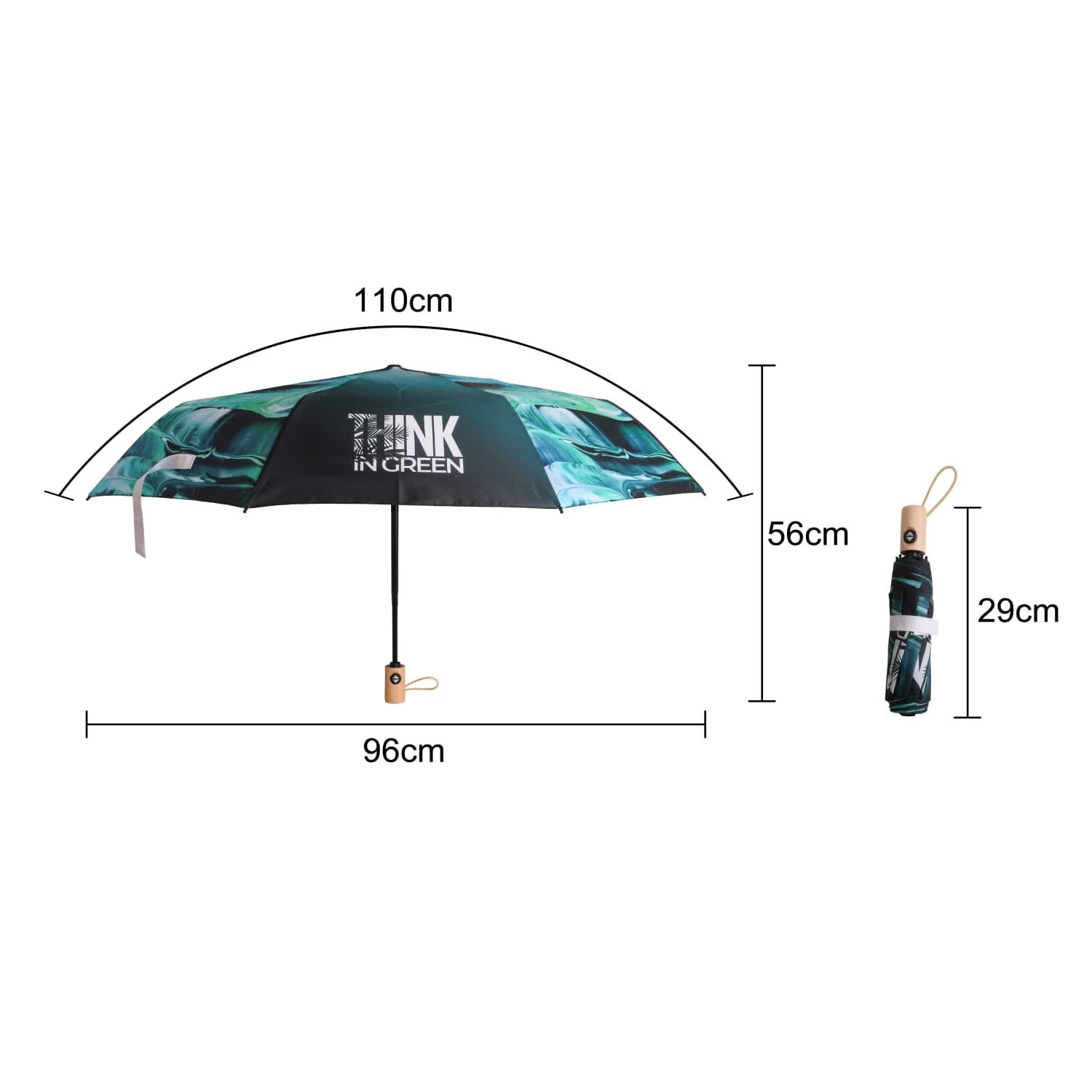 Triple folding RPET umbrella - auto open and close - PCH910 Image 