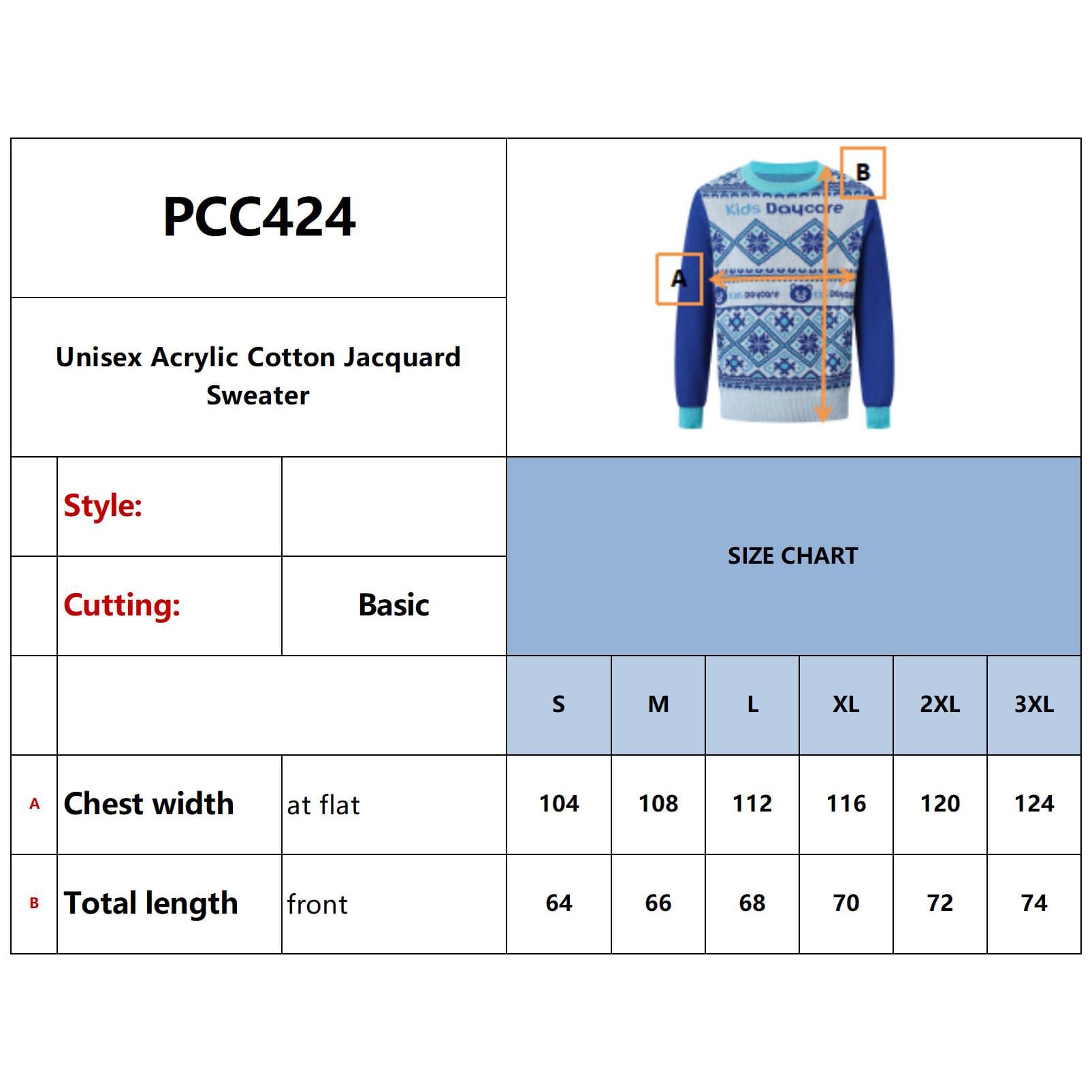 Unisex Acrylic Cotton Jacquard Sweater - PCC424 Image