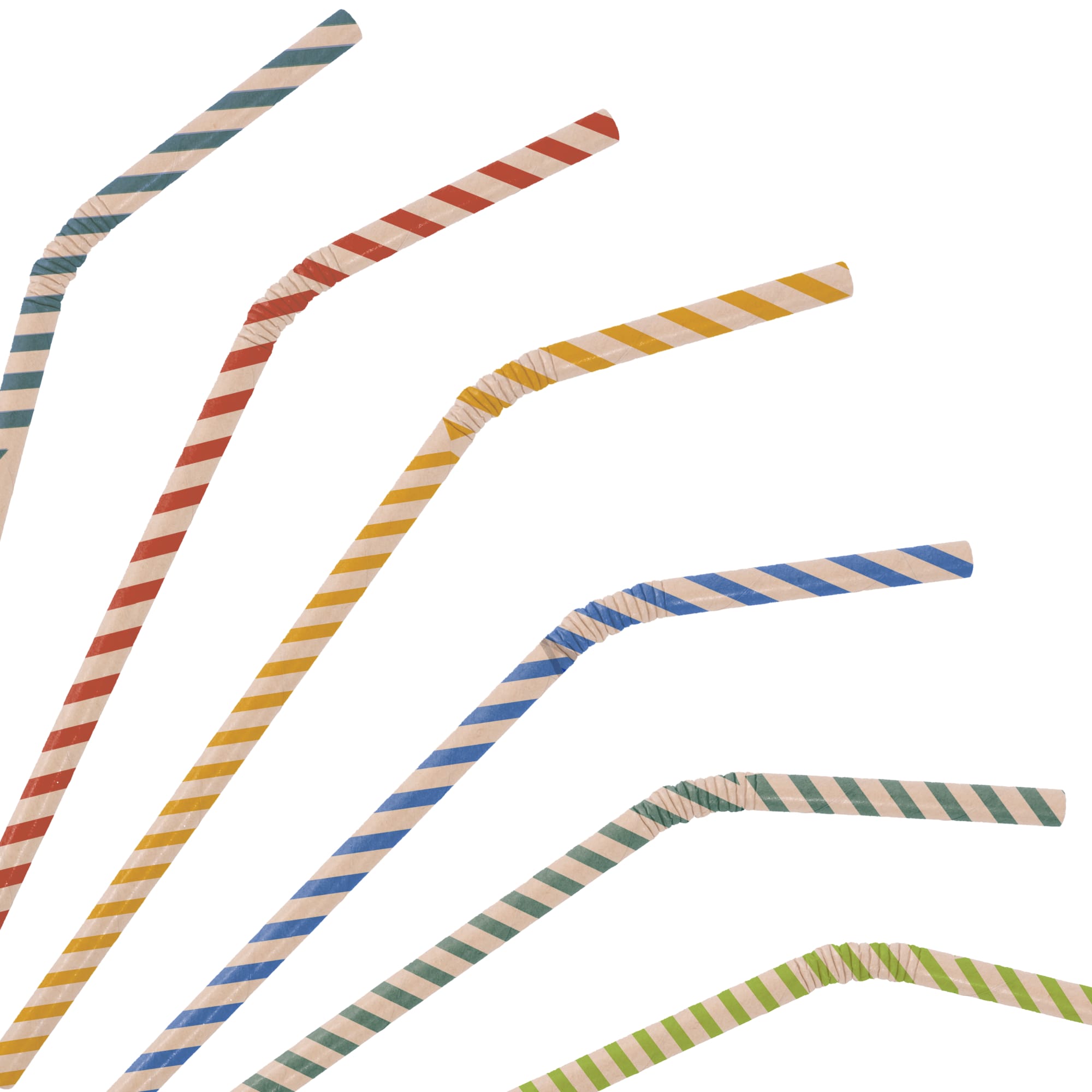 Alternative view of Custom Disposable 3-ply Bendable Drinking Paper Straw