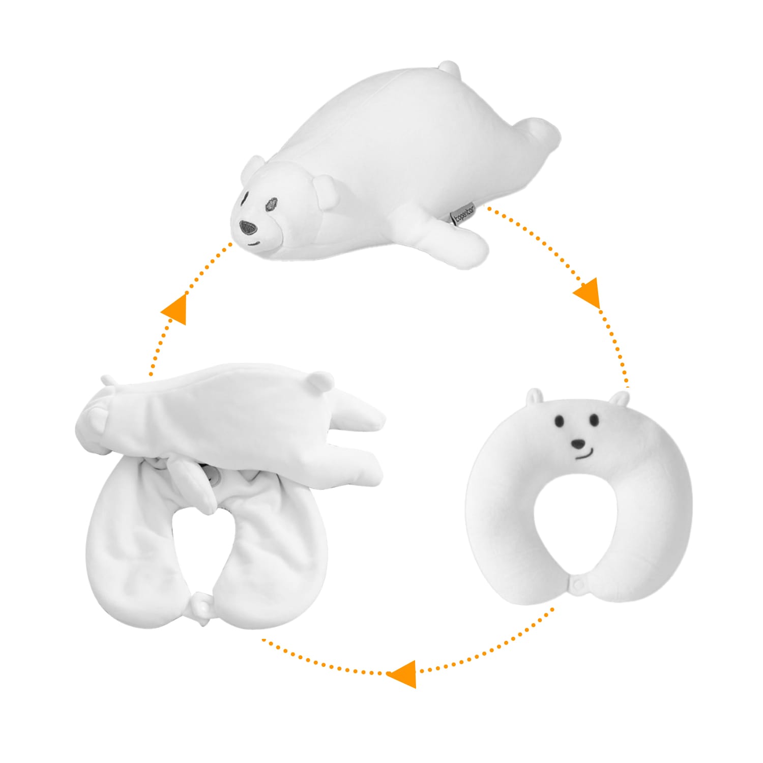 Bear Shaped 2 In 1 Travel Pillow - PCTP005 Image 
