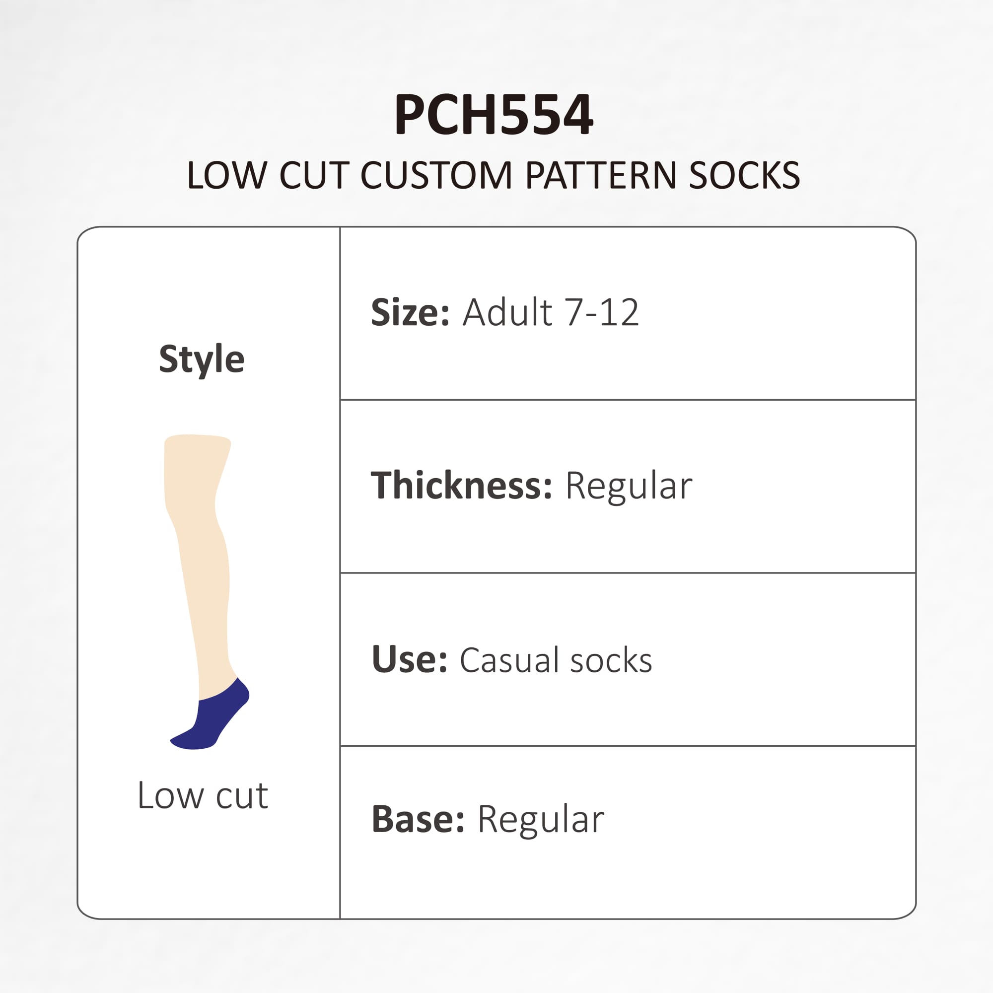 Low Cut Custom Pattern Socks - PCH554 Image