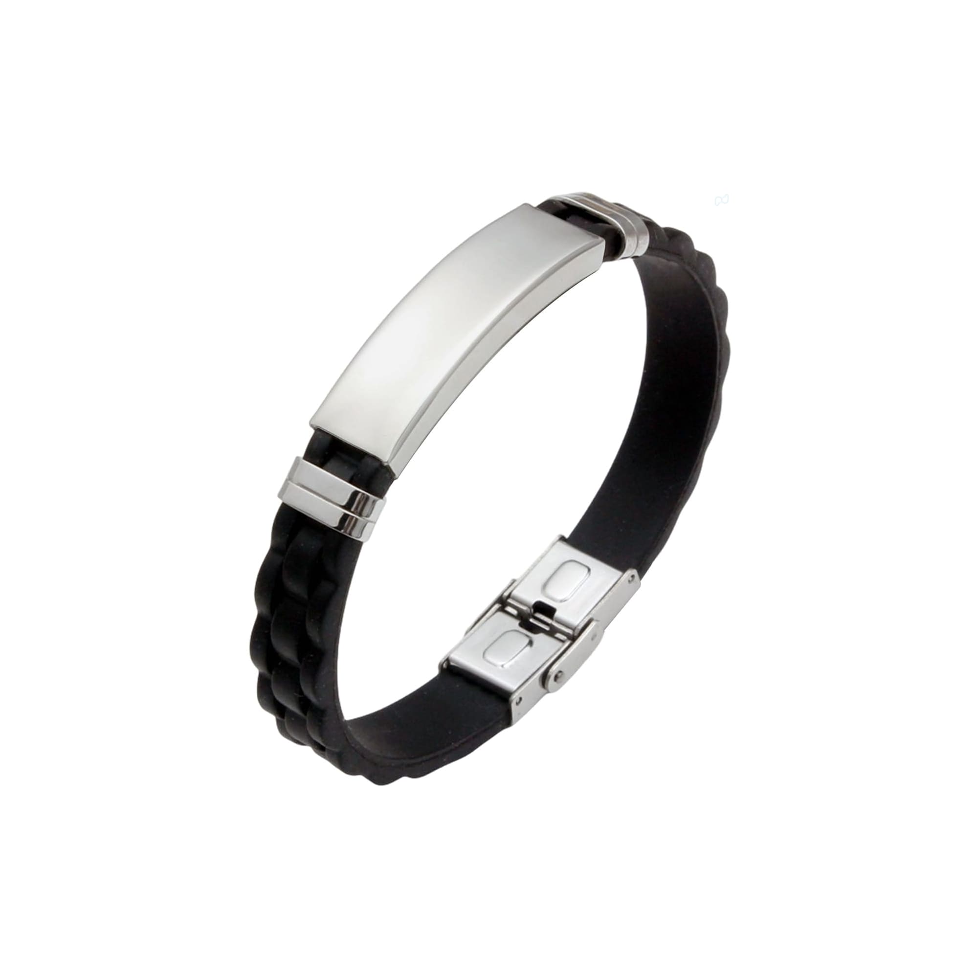 Alternative view of Stainless Steel Buckle Latch Bracelet