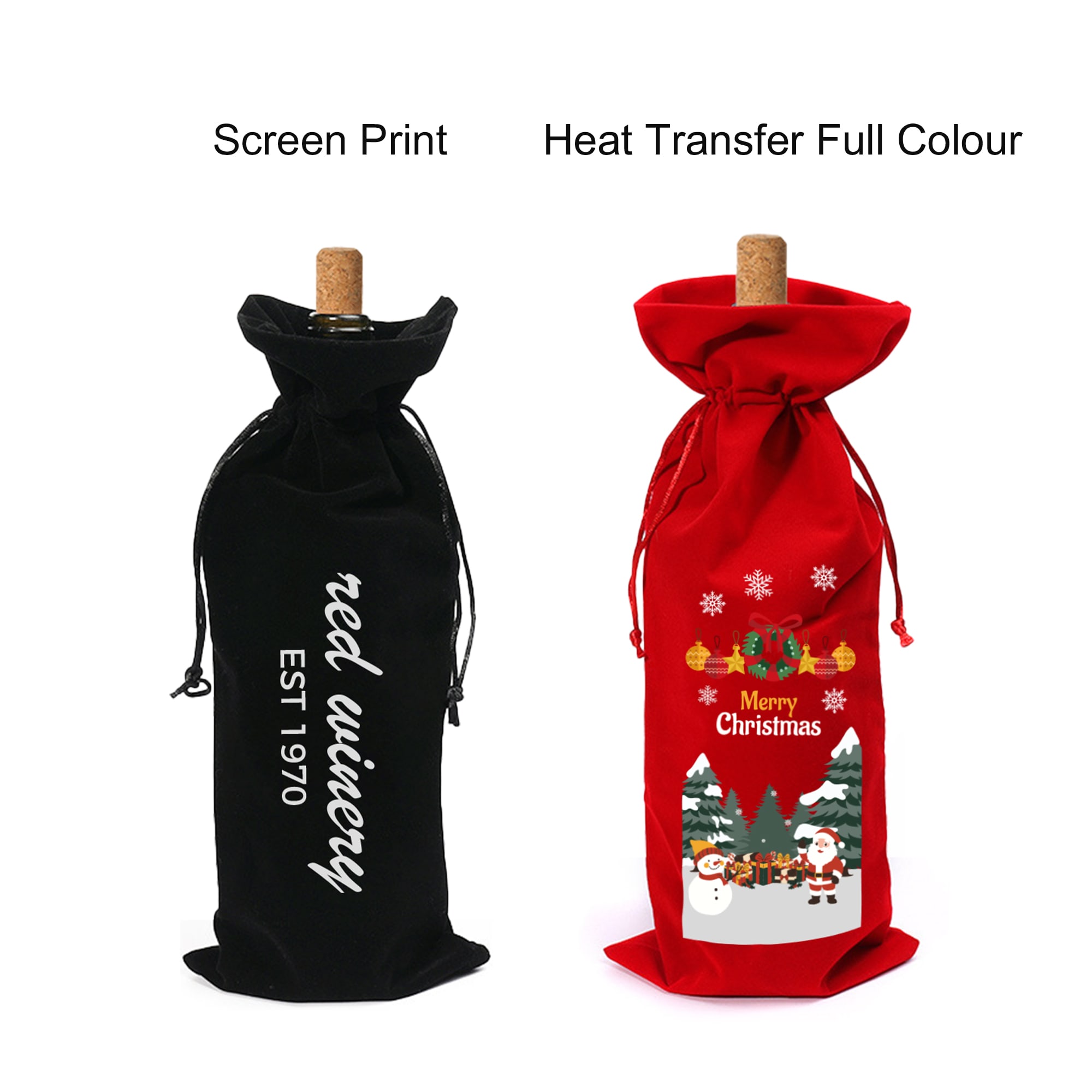 Drawstring Velvet Wine Bottle Bag