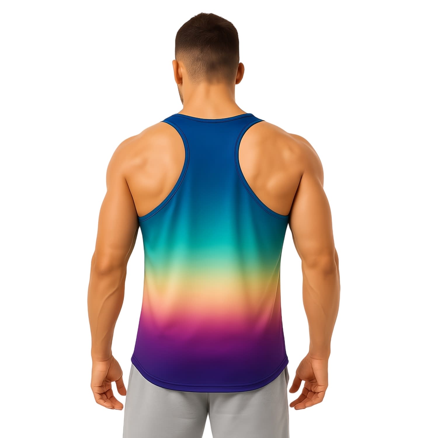 Alternative view of 100% Polyester Micro Mesh Sublimated Crew Neck Racerback Singlet