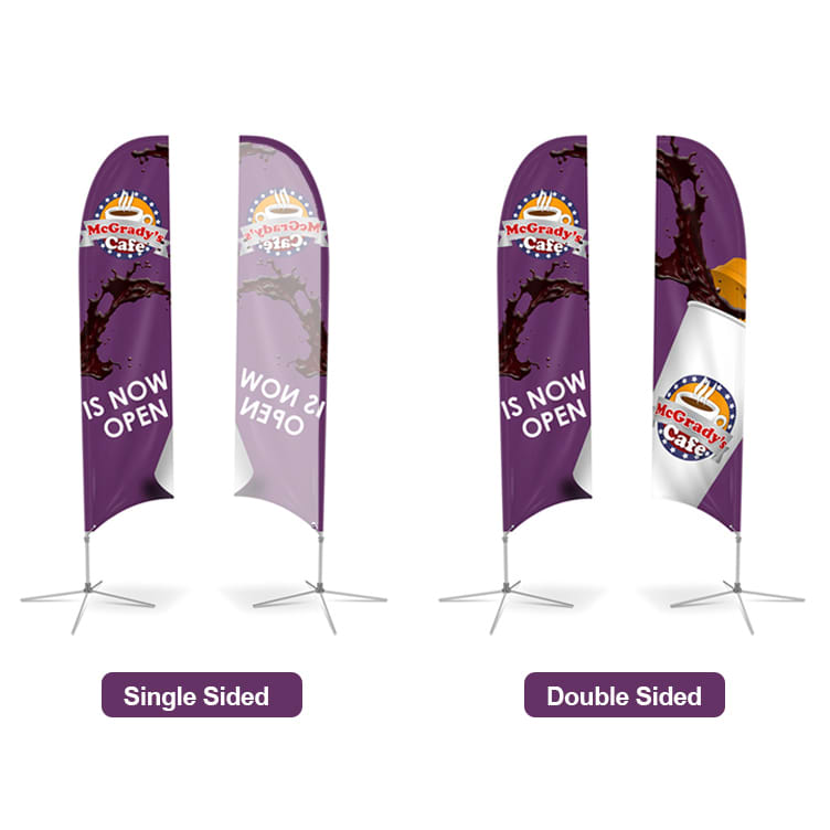Small(65.3*200cm) Concave Feather Banners 9ft