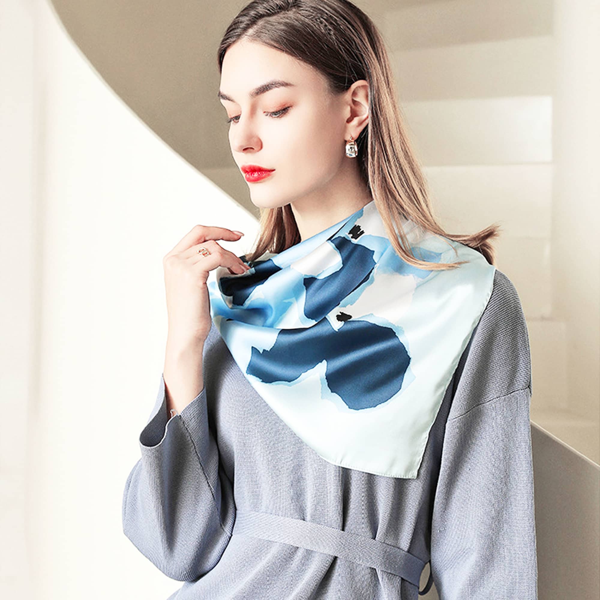 Silk Satin Chiffon Scarf - PCH831 Image
