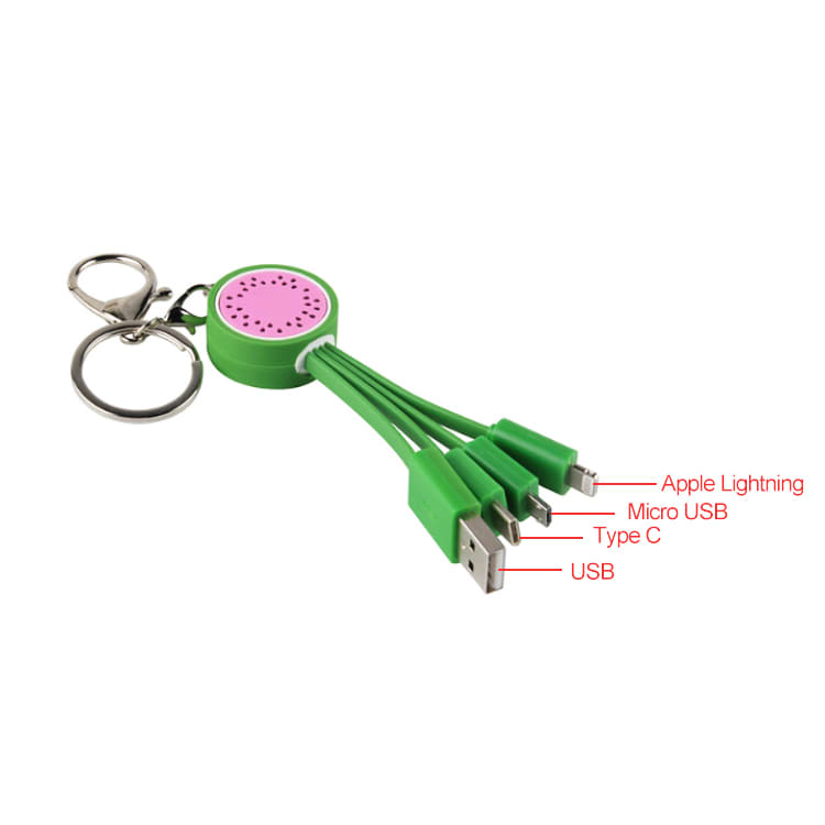Custom Shape PVC Charging Cable with Keyring - PCBA108 Image