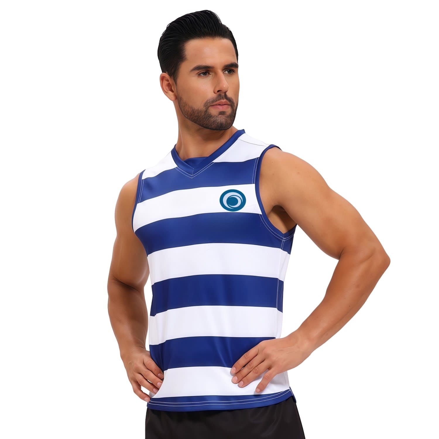 Alternative view of 100% Polyester Micro Mesh Sublimated Special V-Neck Singlet