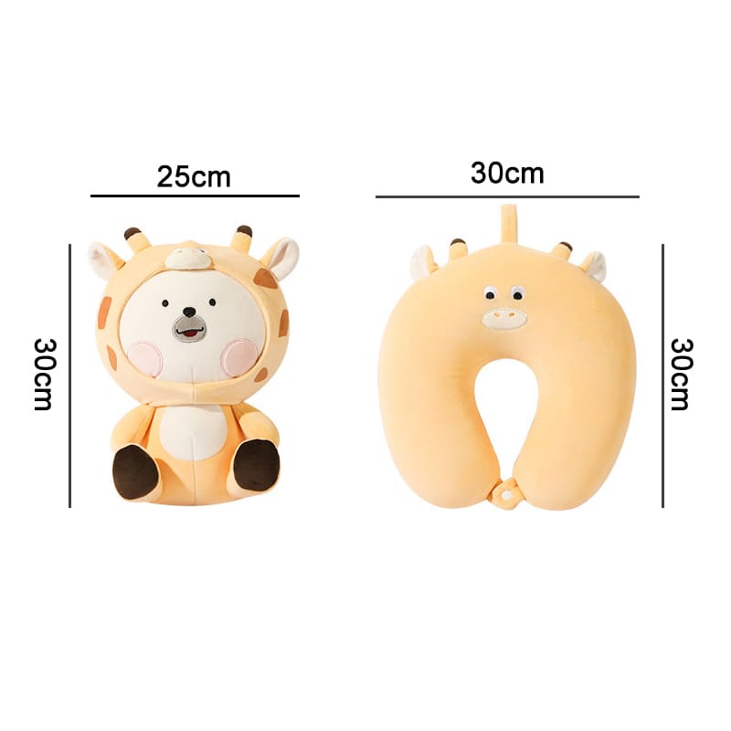 Sitting Animal Shaped 2 In 1 Travel Pillow - PCTP007 Image 
