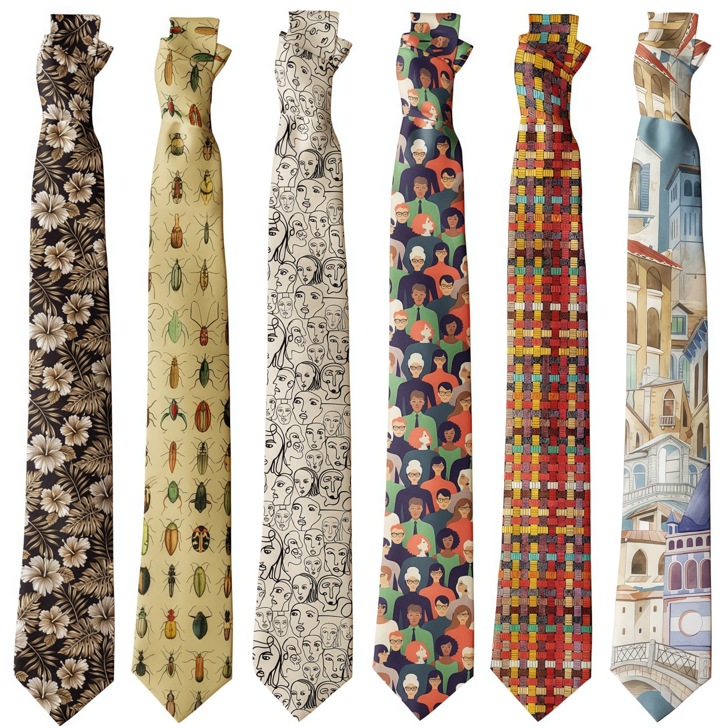 Alternative view of 8cm Wide 100% Polyester Printed Tie
