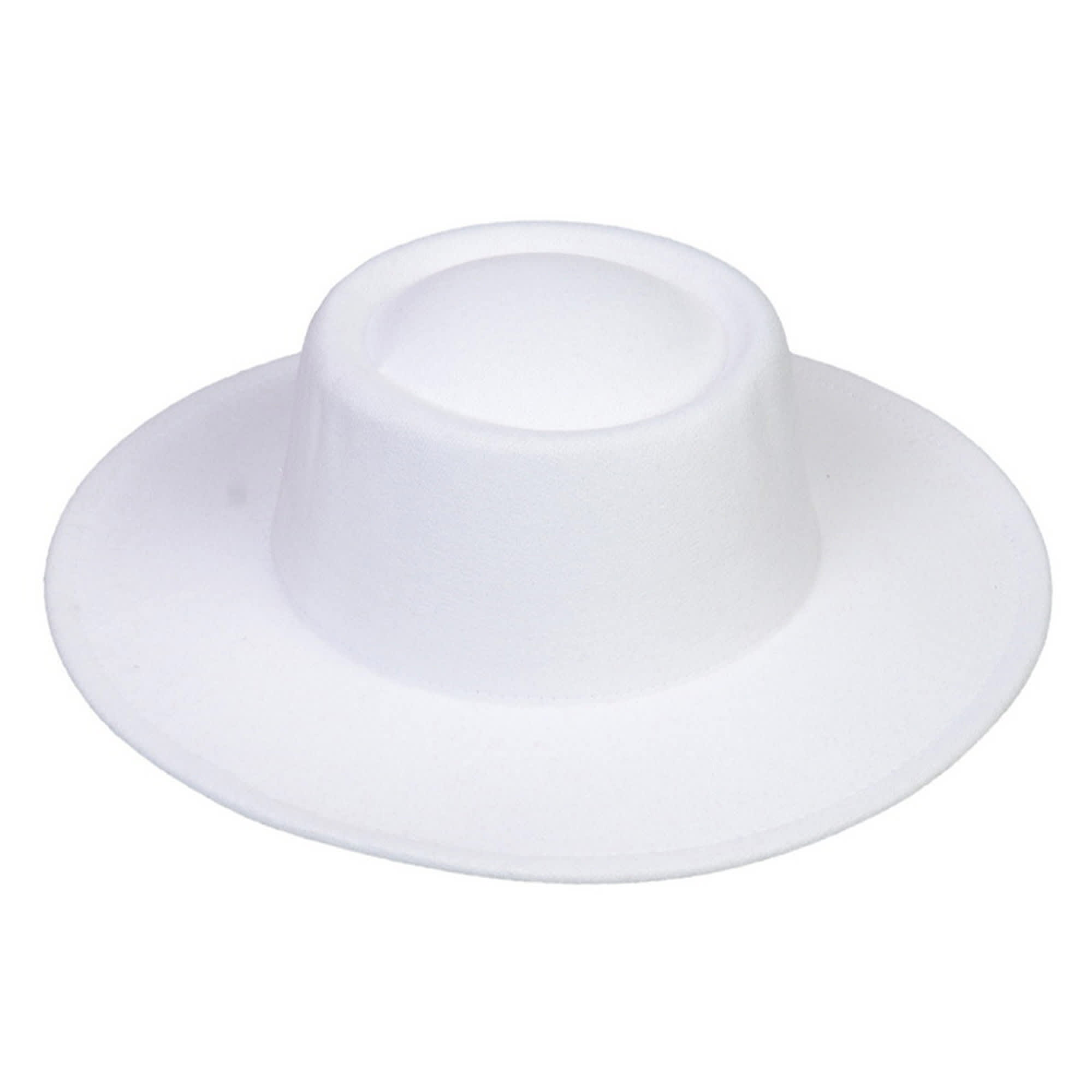 Alternative view of Flat Top Felt Fedora Hat
