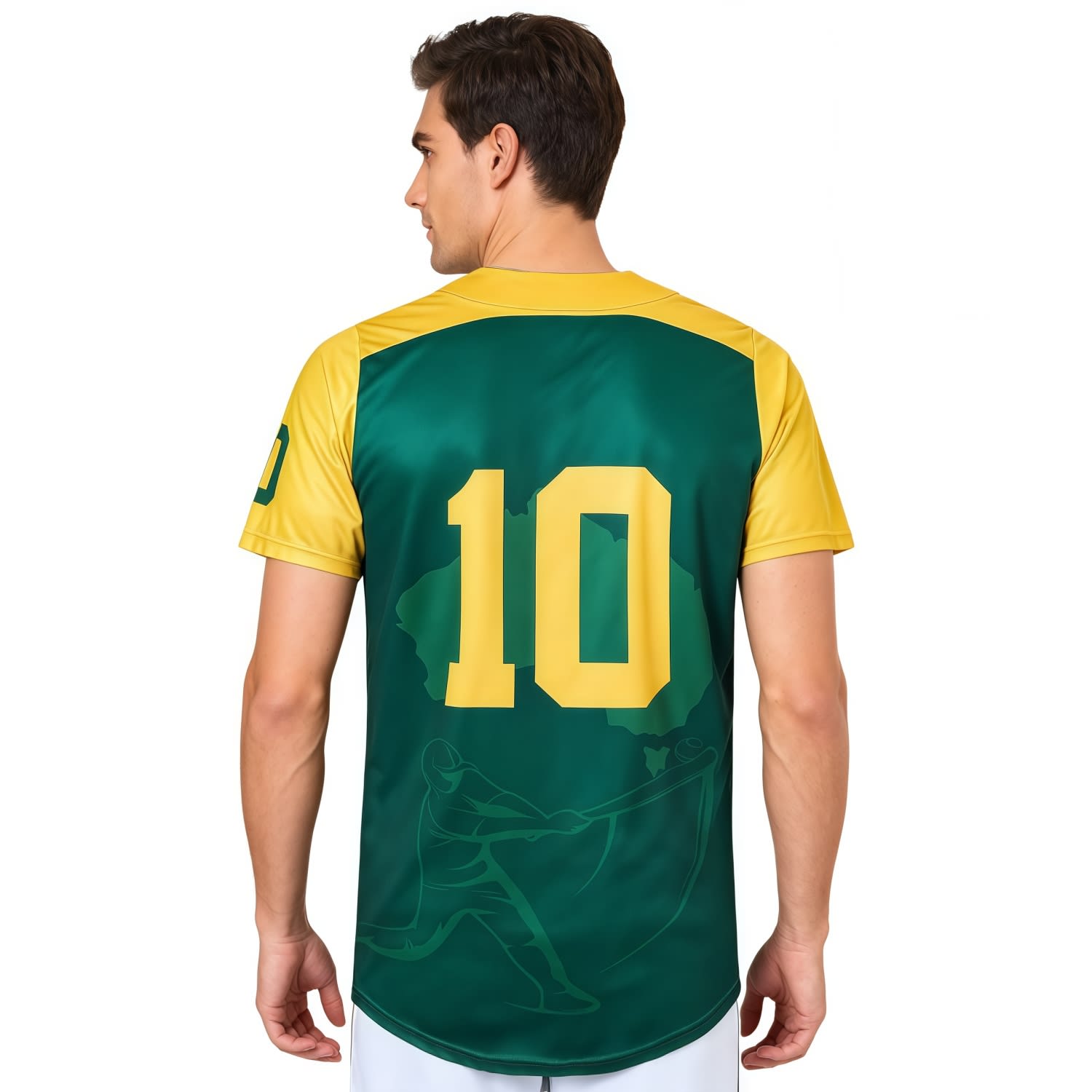 Alternative view of Men's 100% Polyester Sublimated 2-Button Baseball Jersey