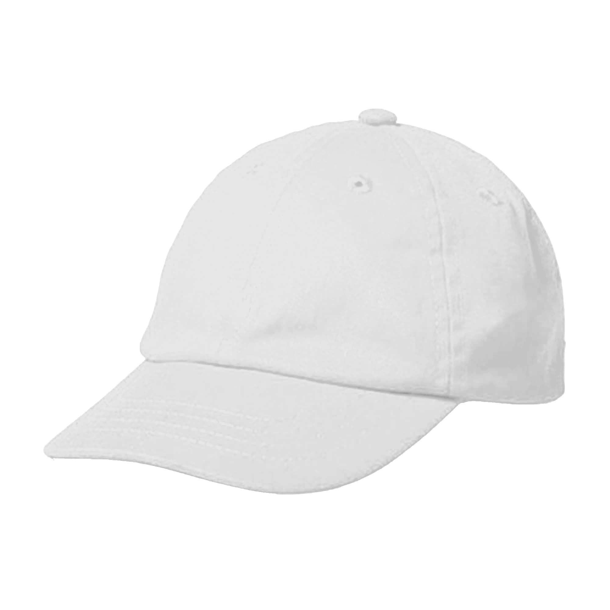 A white sports cap featuring a curved brim and a logo on the front. Ideal for outdoor activities.