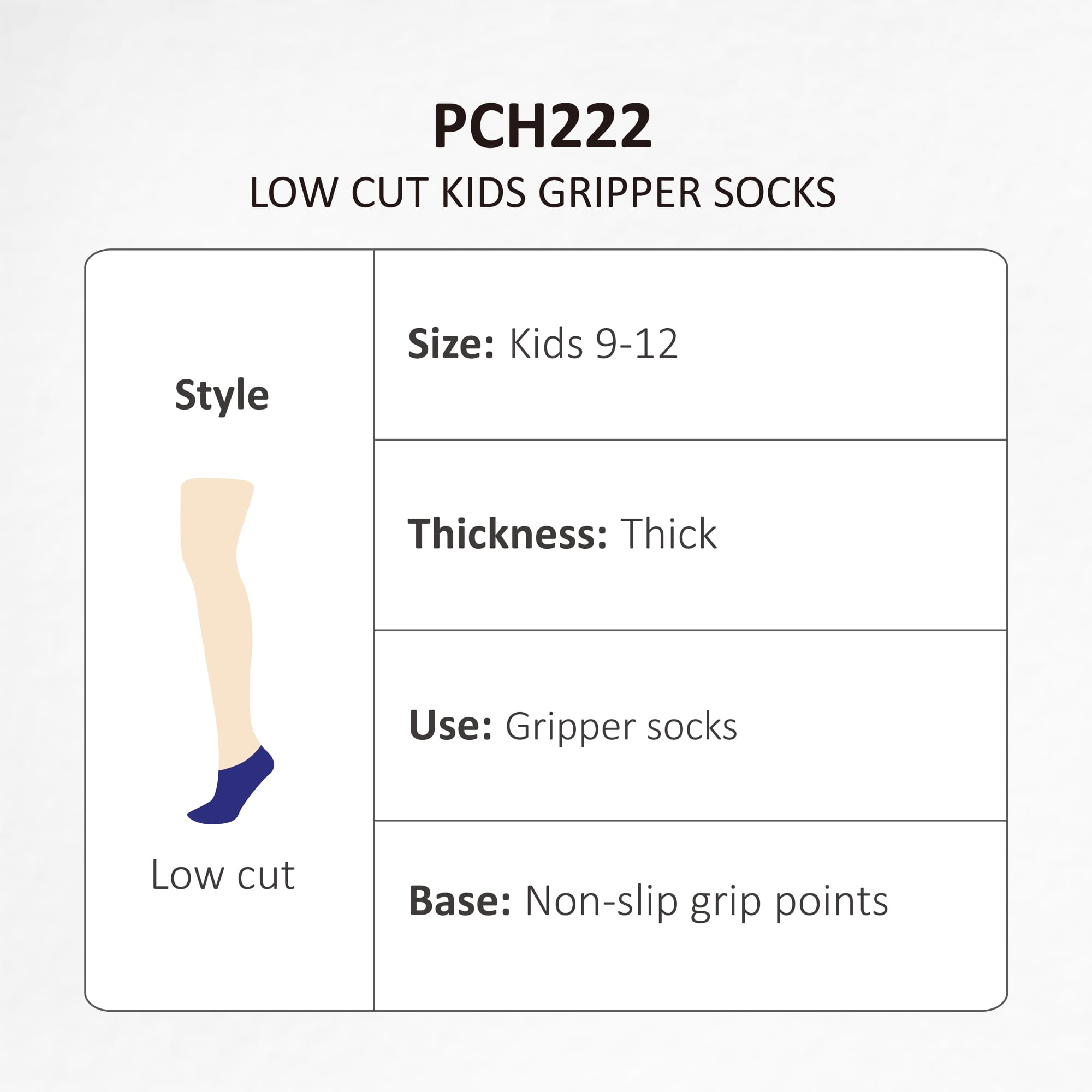 Low Cut Kids Gripper Socks - PCH222 Image