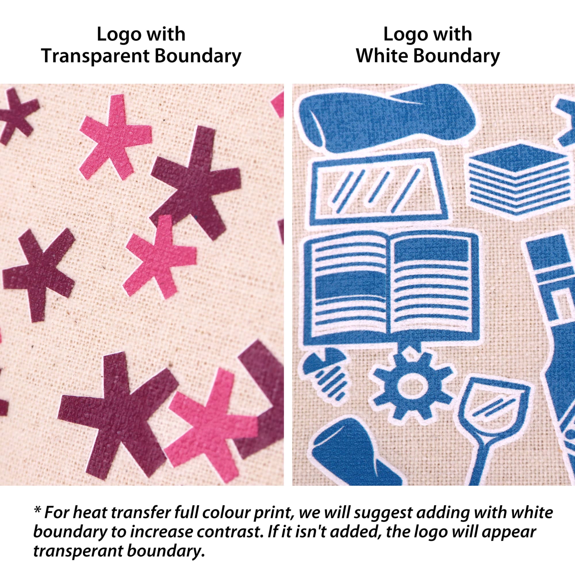 An assortment of colourful logos and icons on a textured beige background, featuring a mix of blue and burgundy designs.