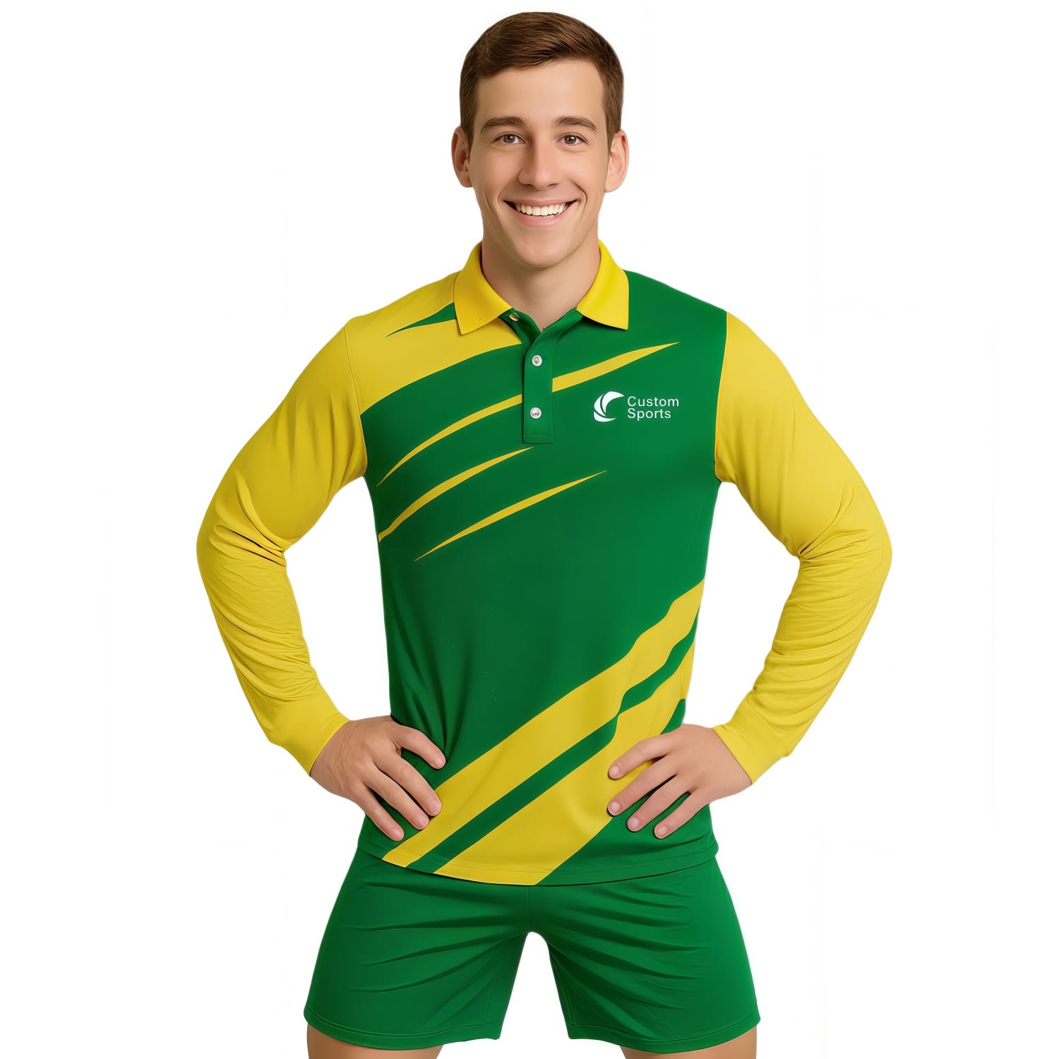 Alternative view of 100% Poly Micro Mesh Sublimated Basic Long Sleeves POLO