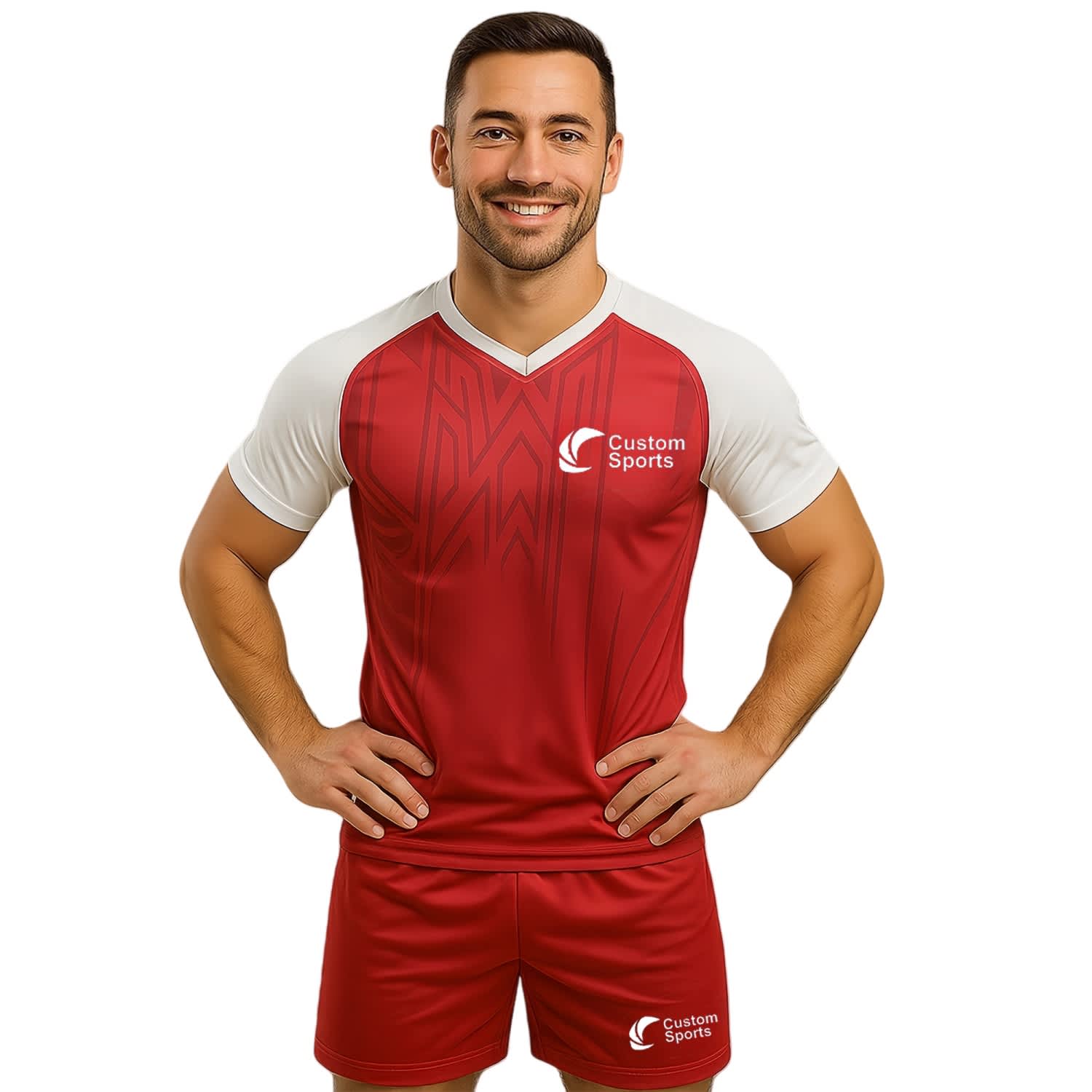 Alternative view of 100% Polyester Micro Mesh Sublimated V-Neck Raglan Sport Tee Shirt