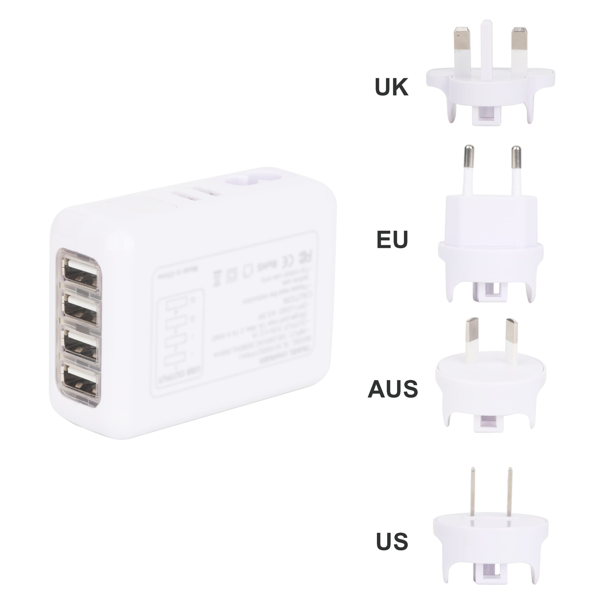 4 Ports USB Travel Adapter