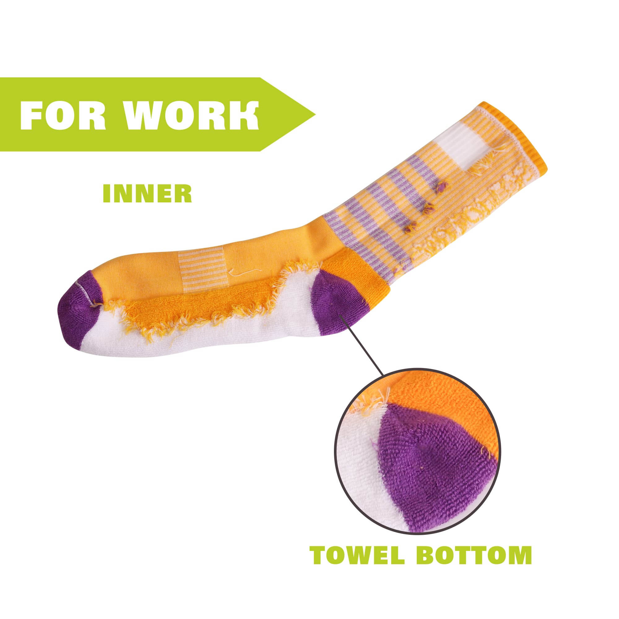 Premium Crew Woven Work Socks - With Towel Bottom - PCH566 Image 