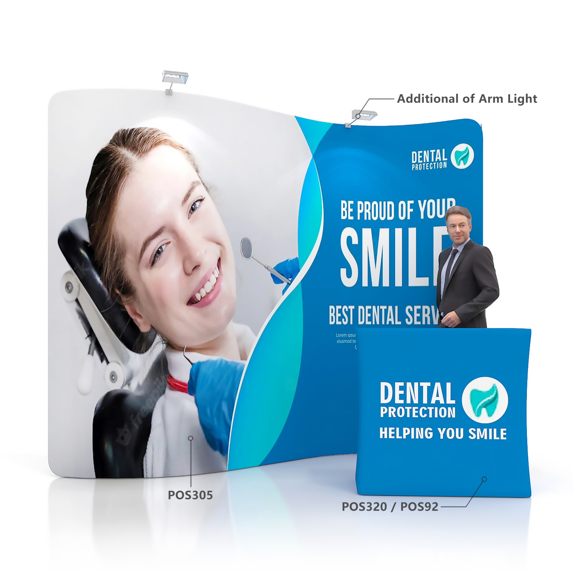 3m S-Shaped Tension Fabric Display Wall - POS305 Image 