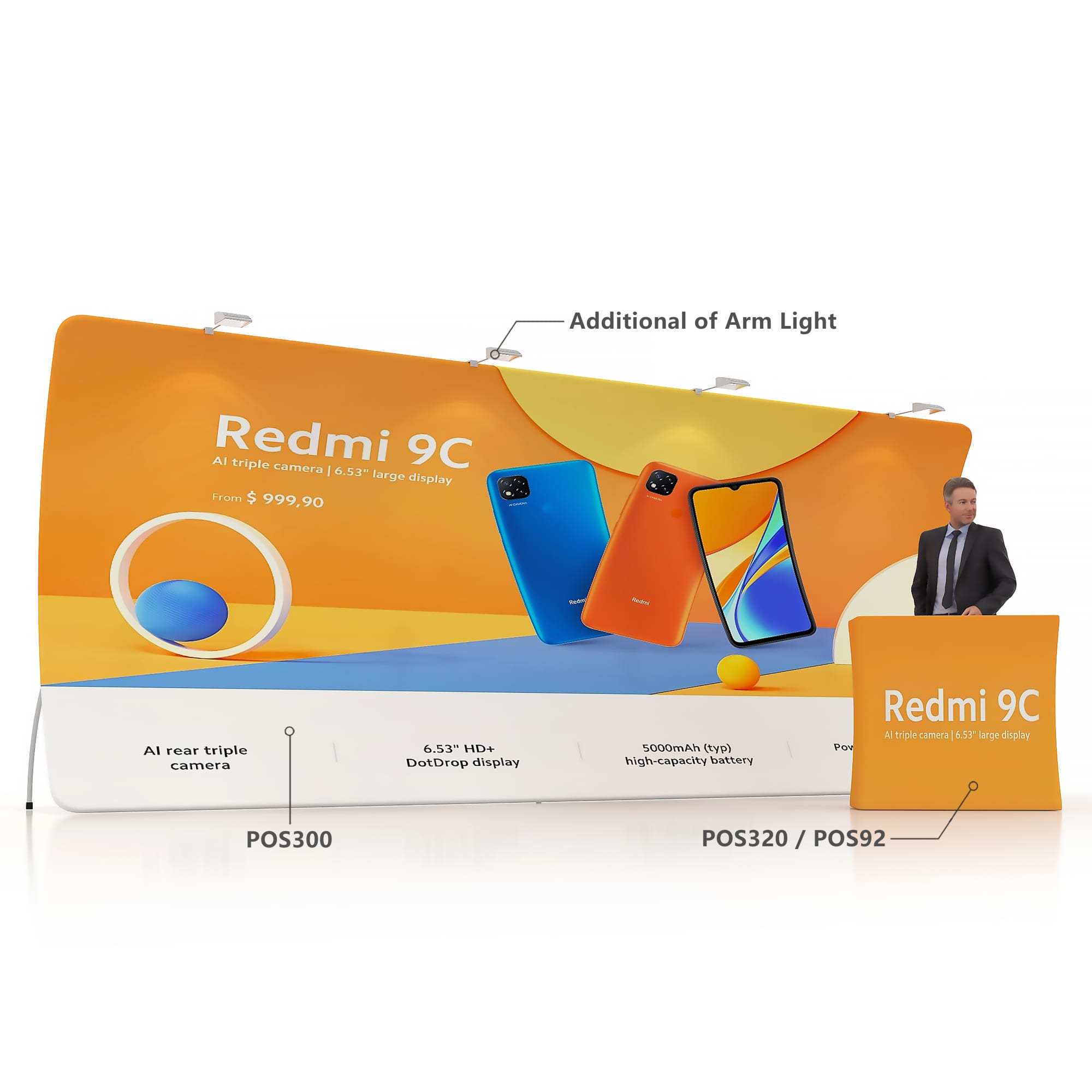 6m U-Shaped Tension Fabric Display Wall - POS300 Image 