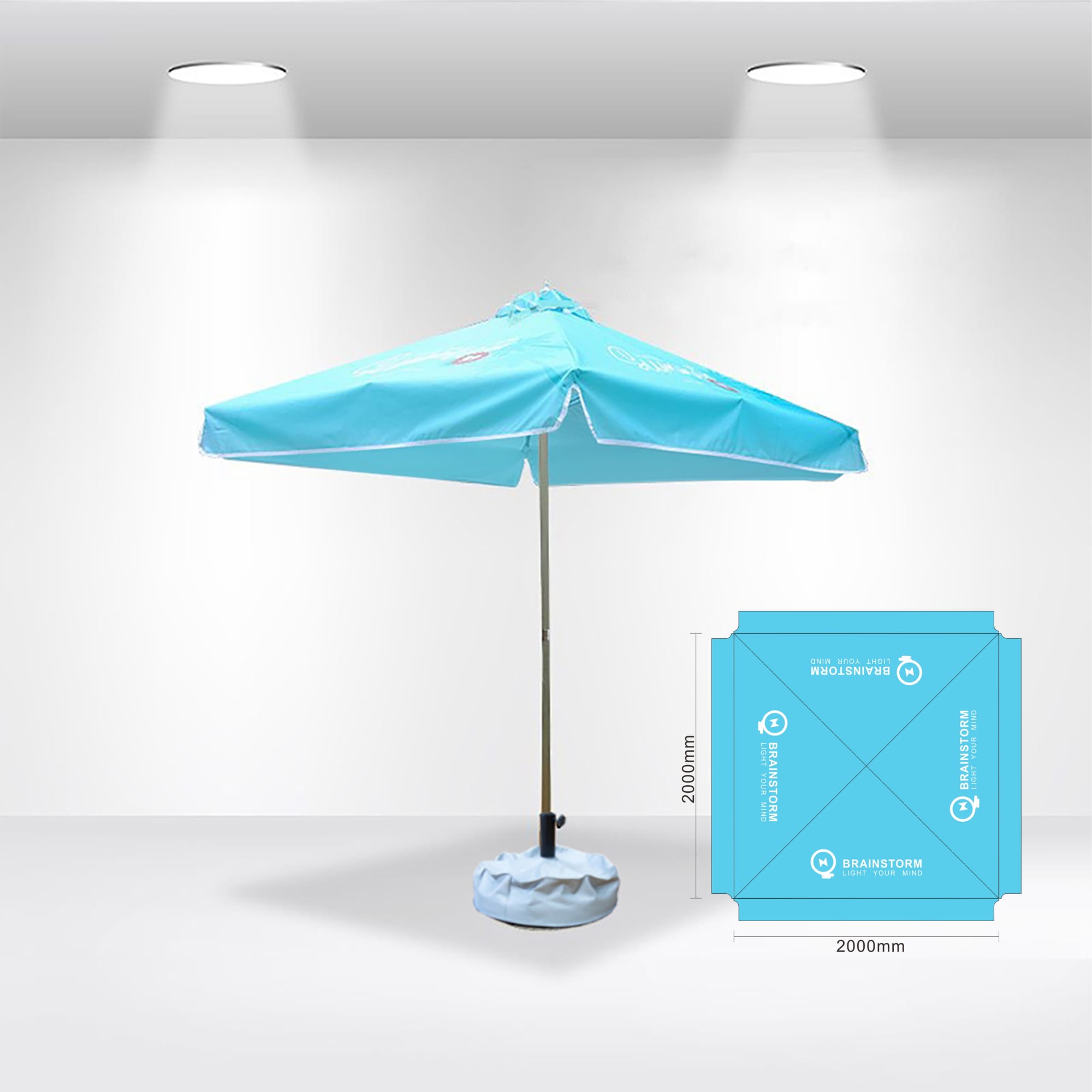2x2m Square Commercial Market Umbrella - POS116 Image