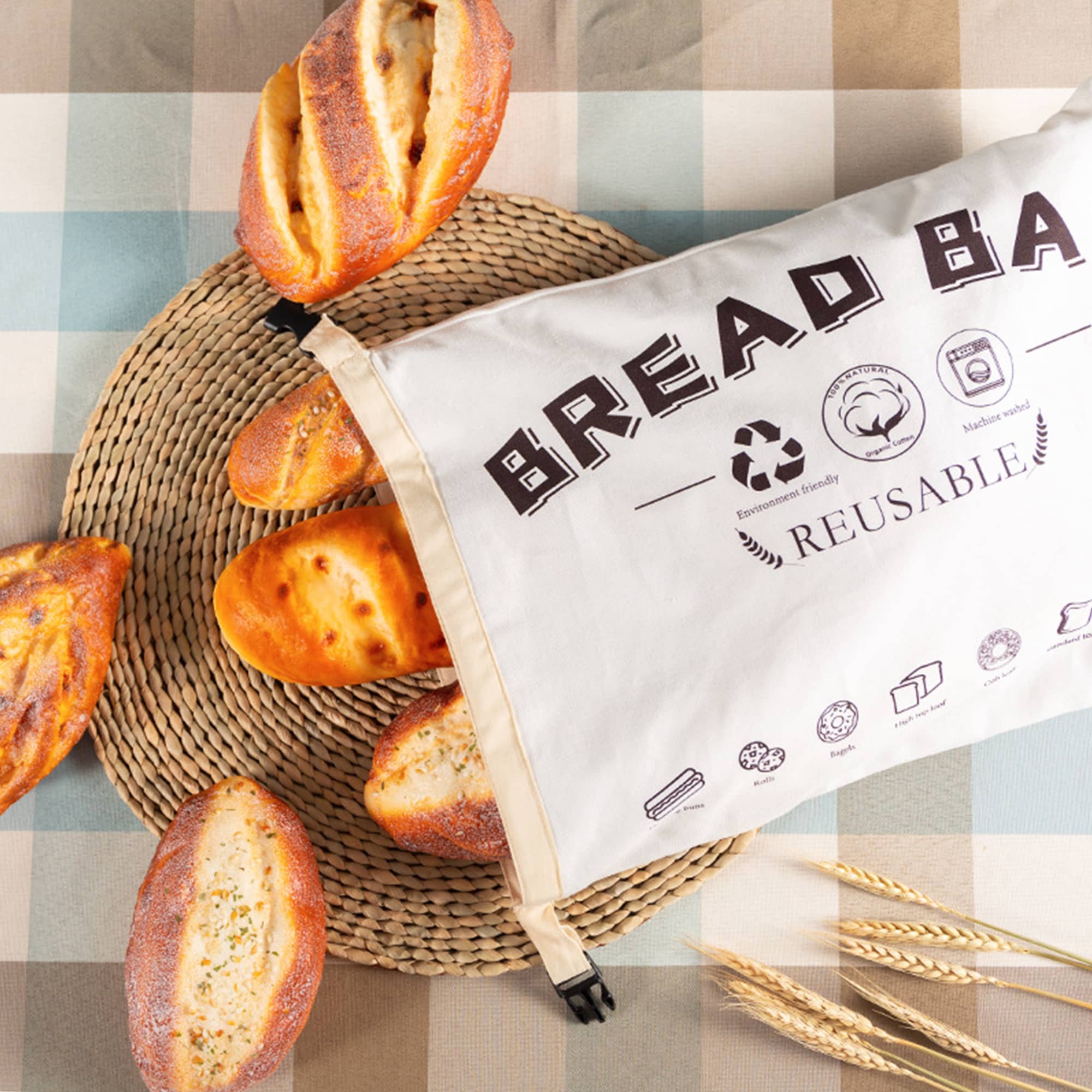 Reusable Linen Bread Bag - PCPB627 Image