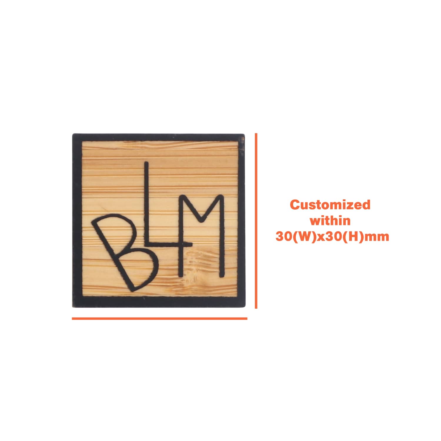 Custom Shaped Bamboo Pin - PCP050 Image