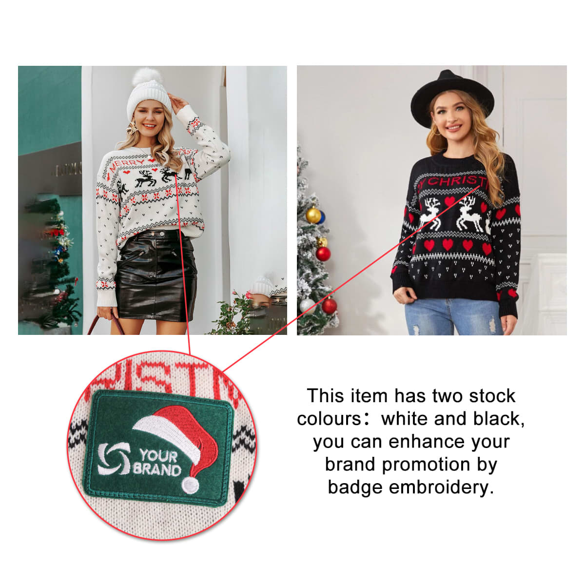 Unisex Acrylic 3 Colours Jacquard Christmas Jumper - PCC521 Image
