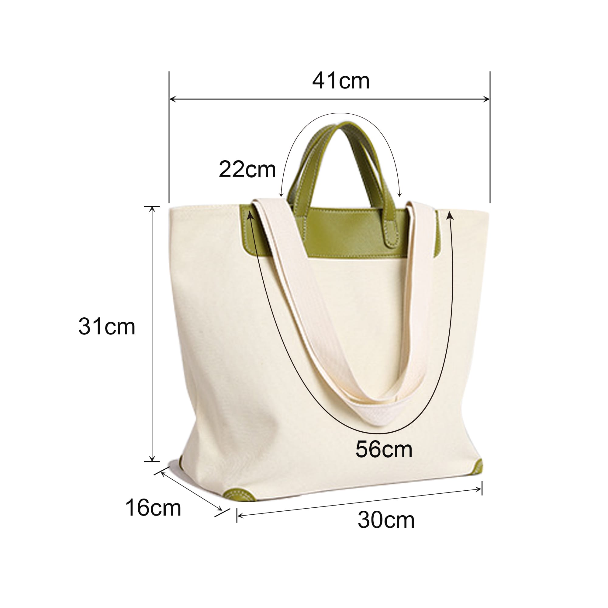 Canvas Bag With Leather Handle