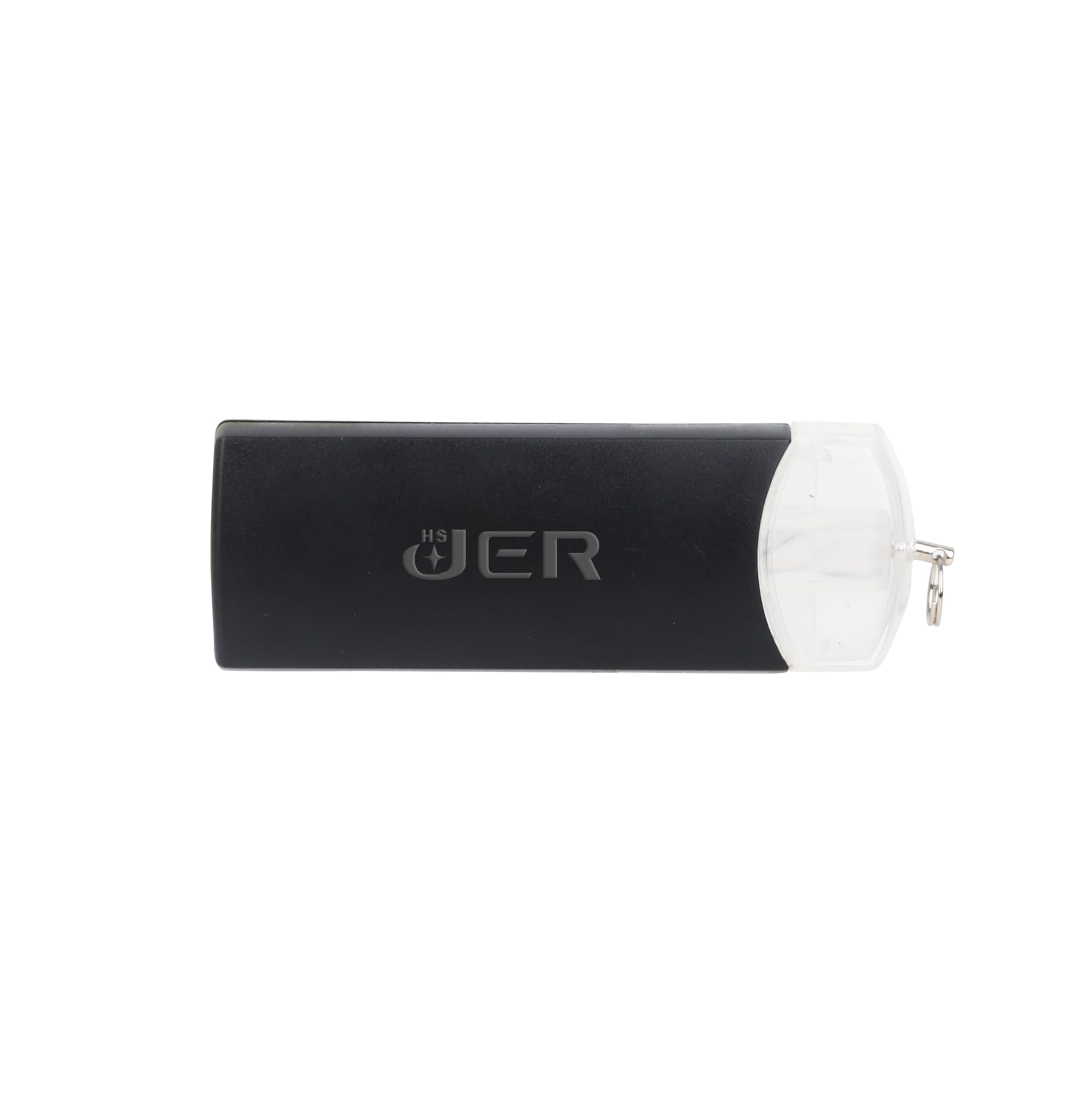 A black Gyro USB flash drive with a clear cap, featuring branding on the side.