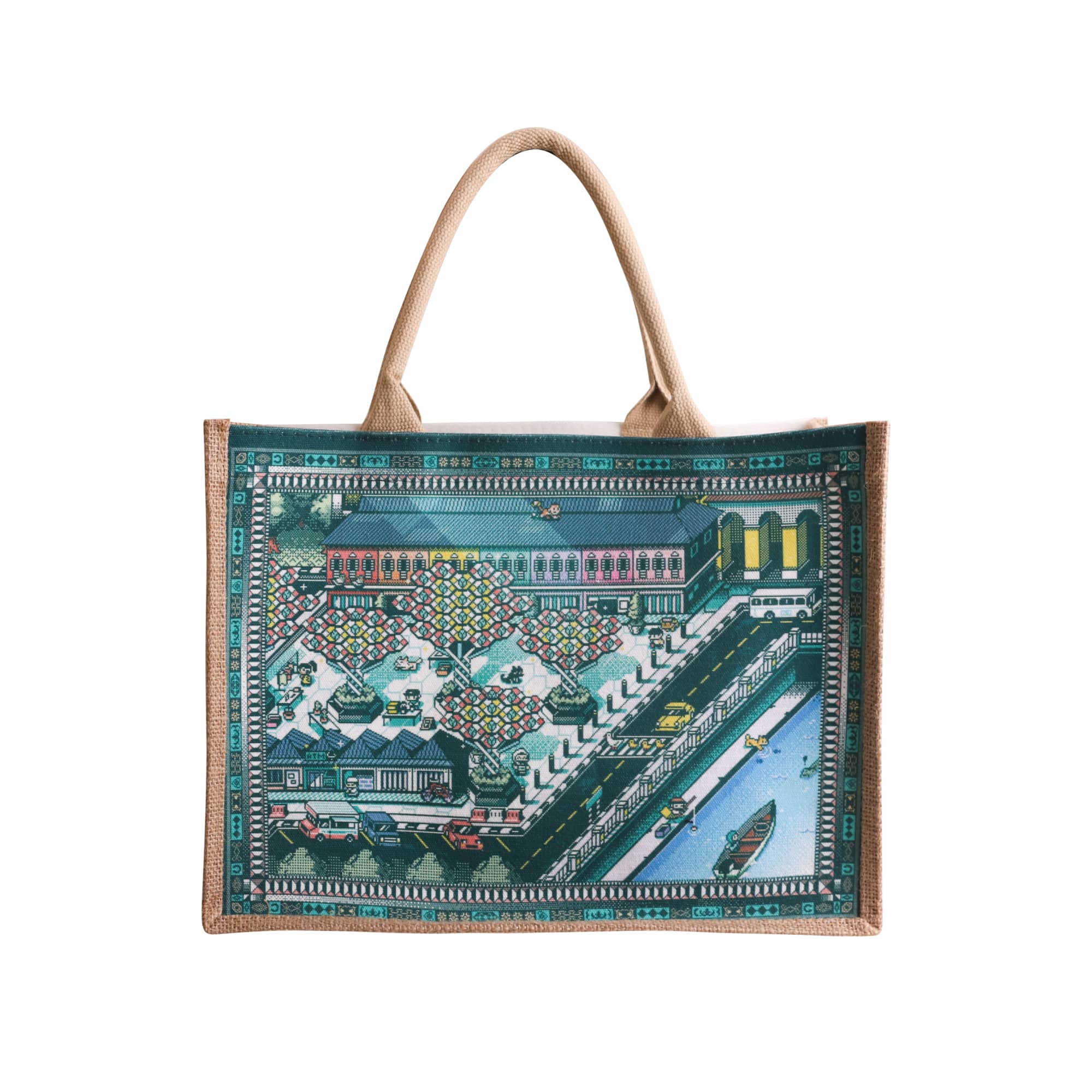 Canvas and Jute Tote Bag - PCPB812 Image