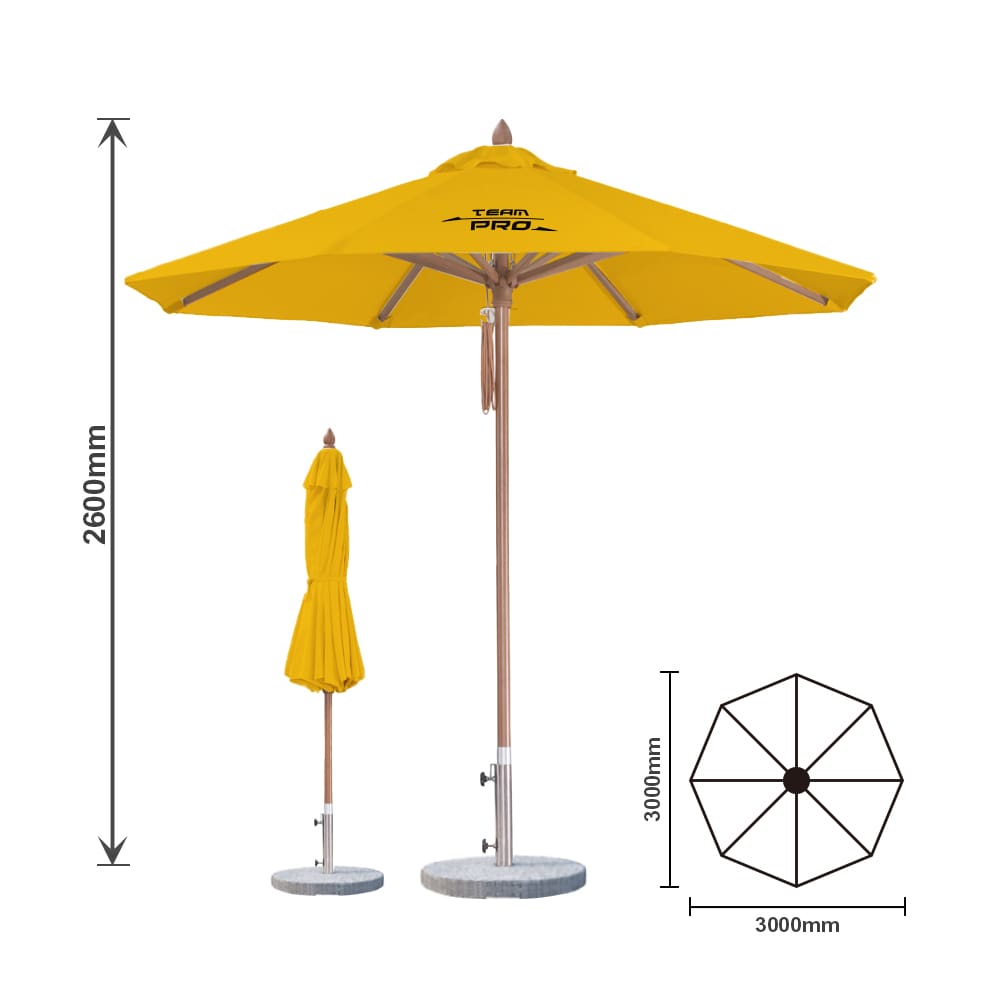 Alternative view of 3x3m Wind-resistant Octagon Stock Colour Outdoor Umbrella