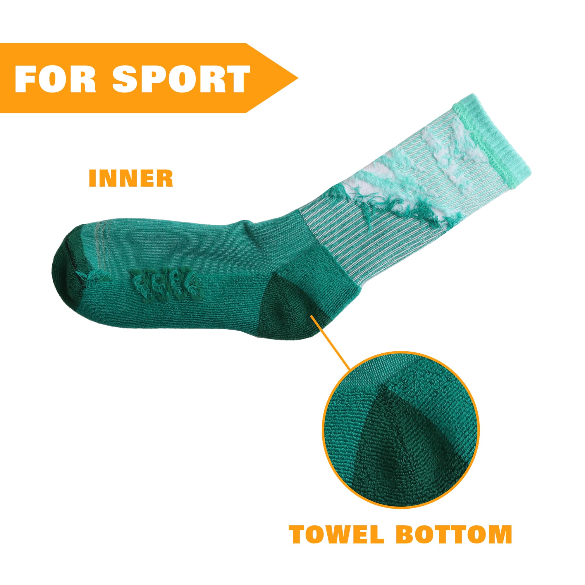 Crew Woven Sport Socks - With Towel bottom - PCH508 Image