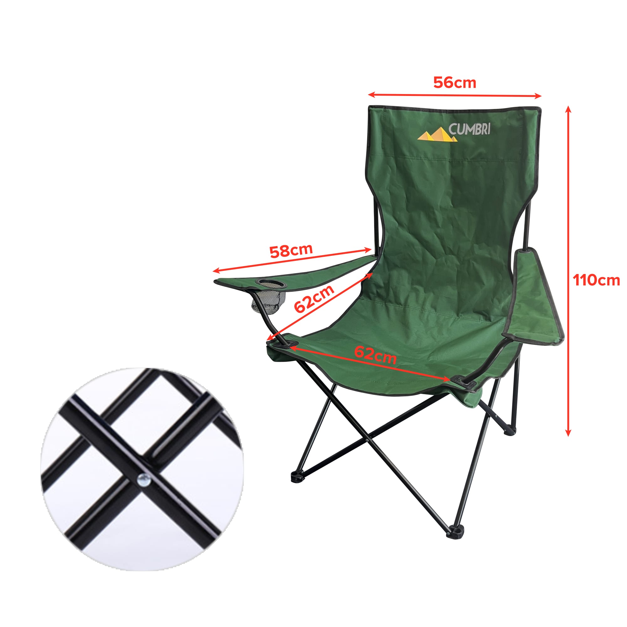 Large Foldable Portable Camping Chair - PCH327 Image 