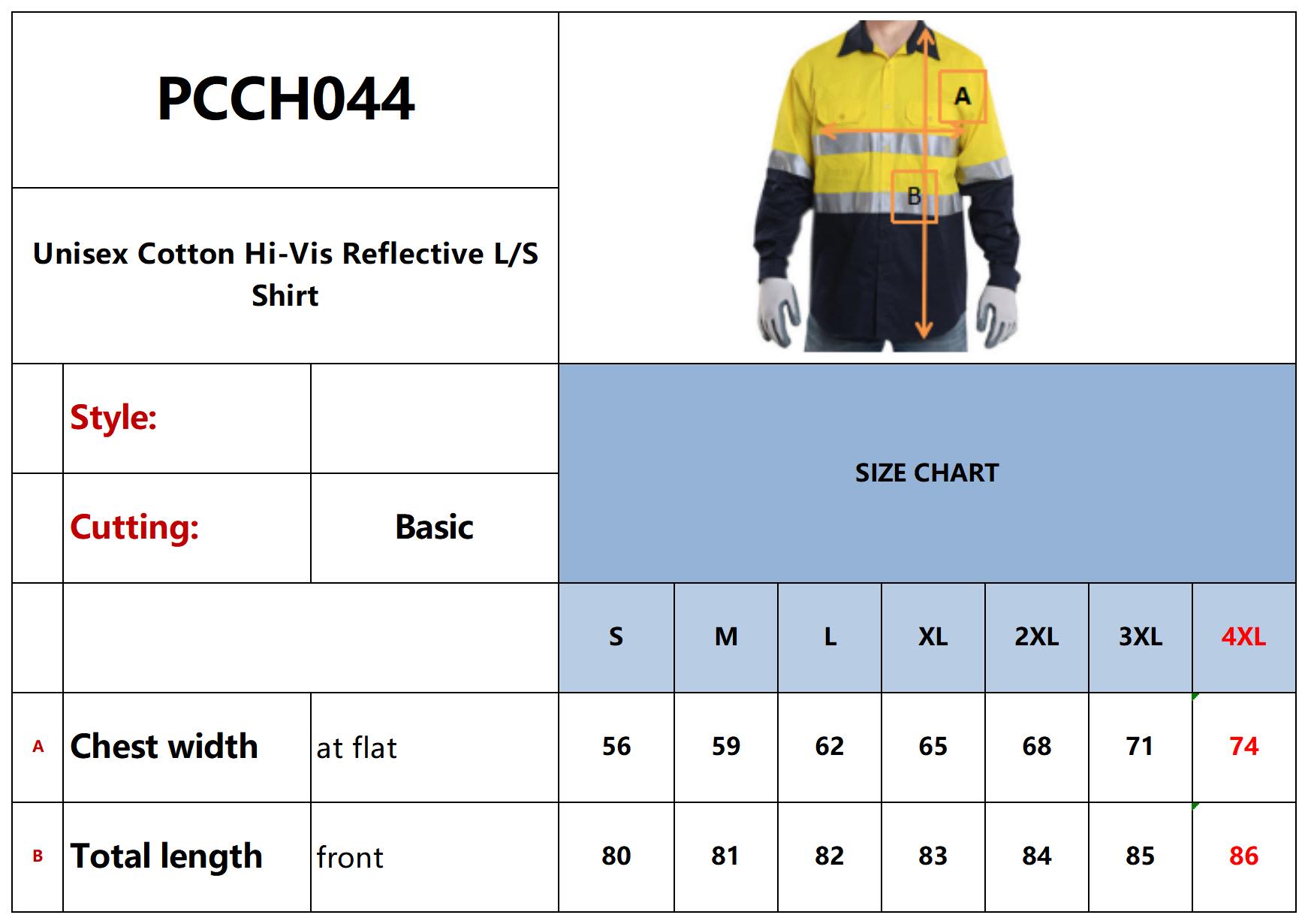 Unisex Cotton Hi-Vis Reflective L/S Shirt - PCCH044 Image