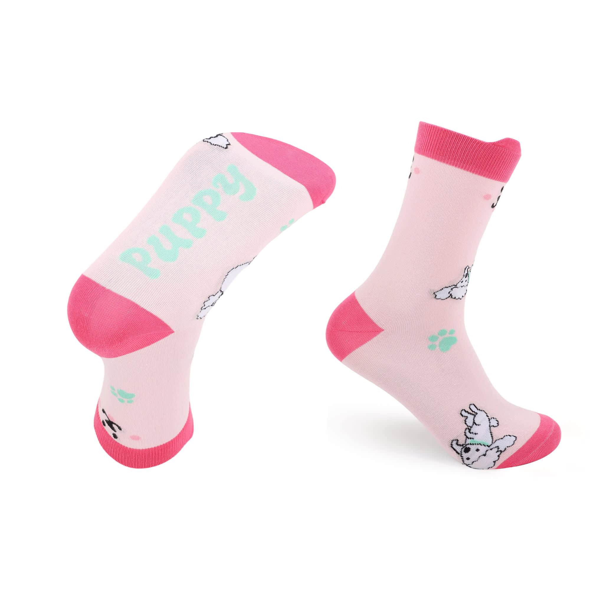 Alternative view of Ear Shaped Crew Custom Pattern Woven Socks