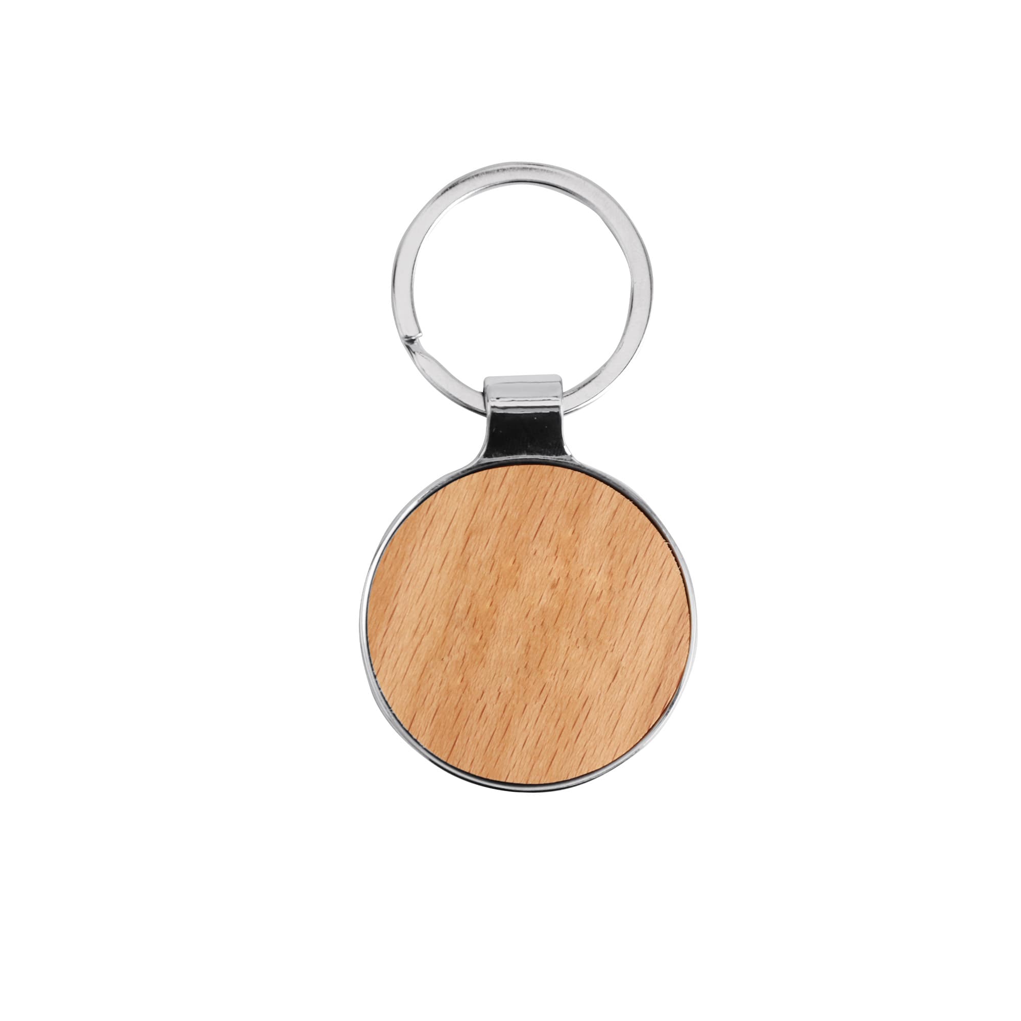 Alternative view of Round Wooden Keyring