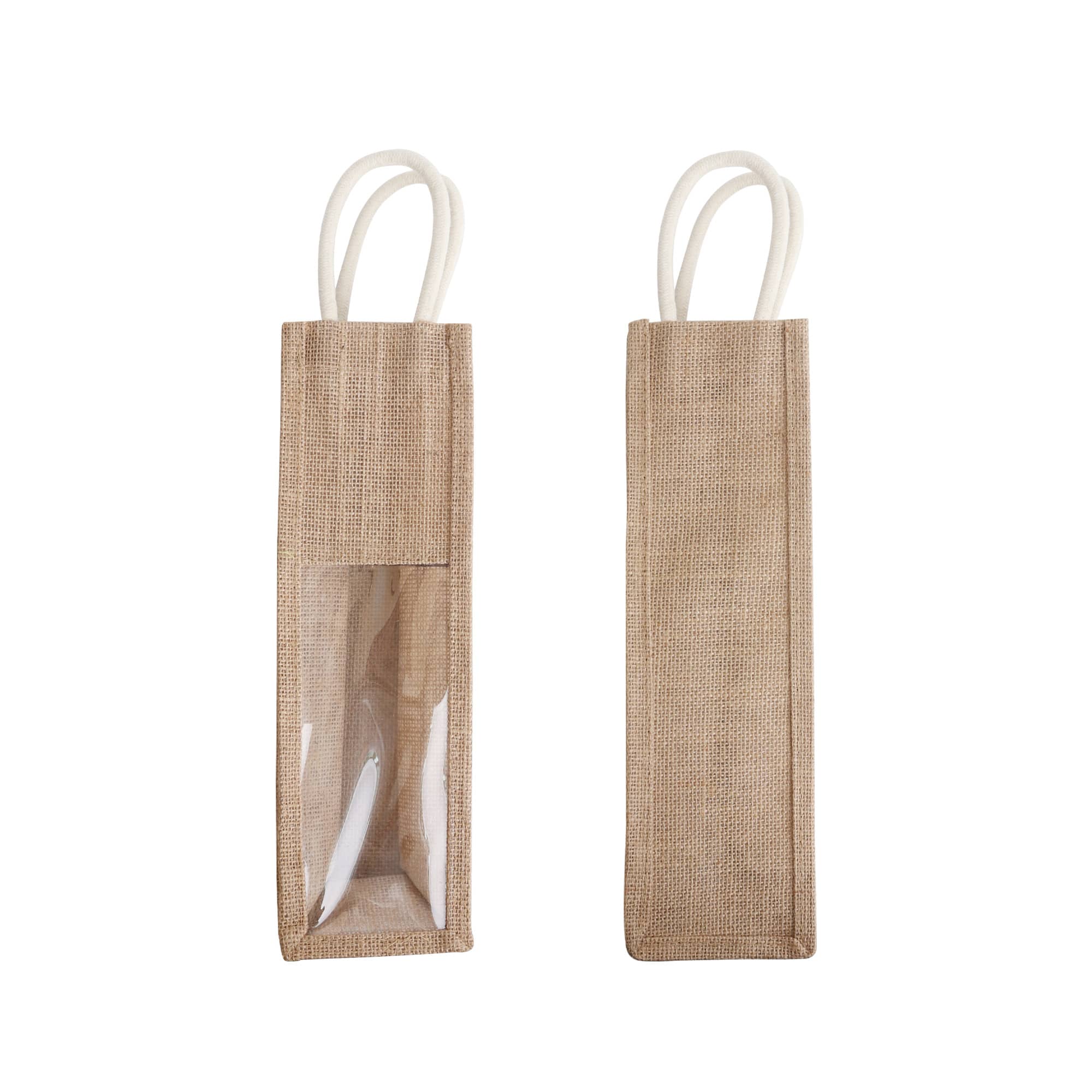 Alternative view of Jute Wine Carrier with Window