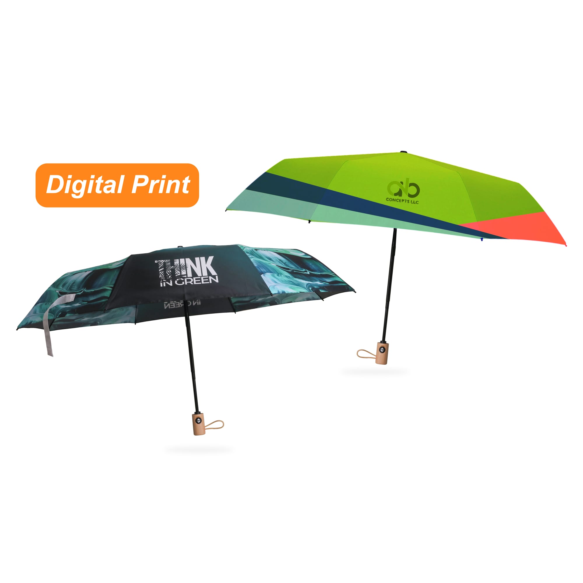 Alternative view of Triple folding RPET umbrella - auto open and close