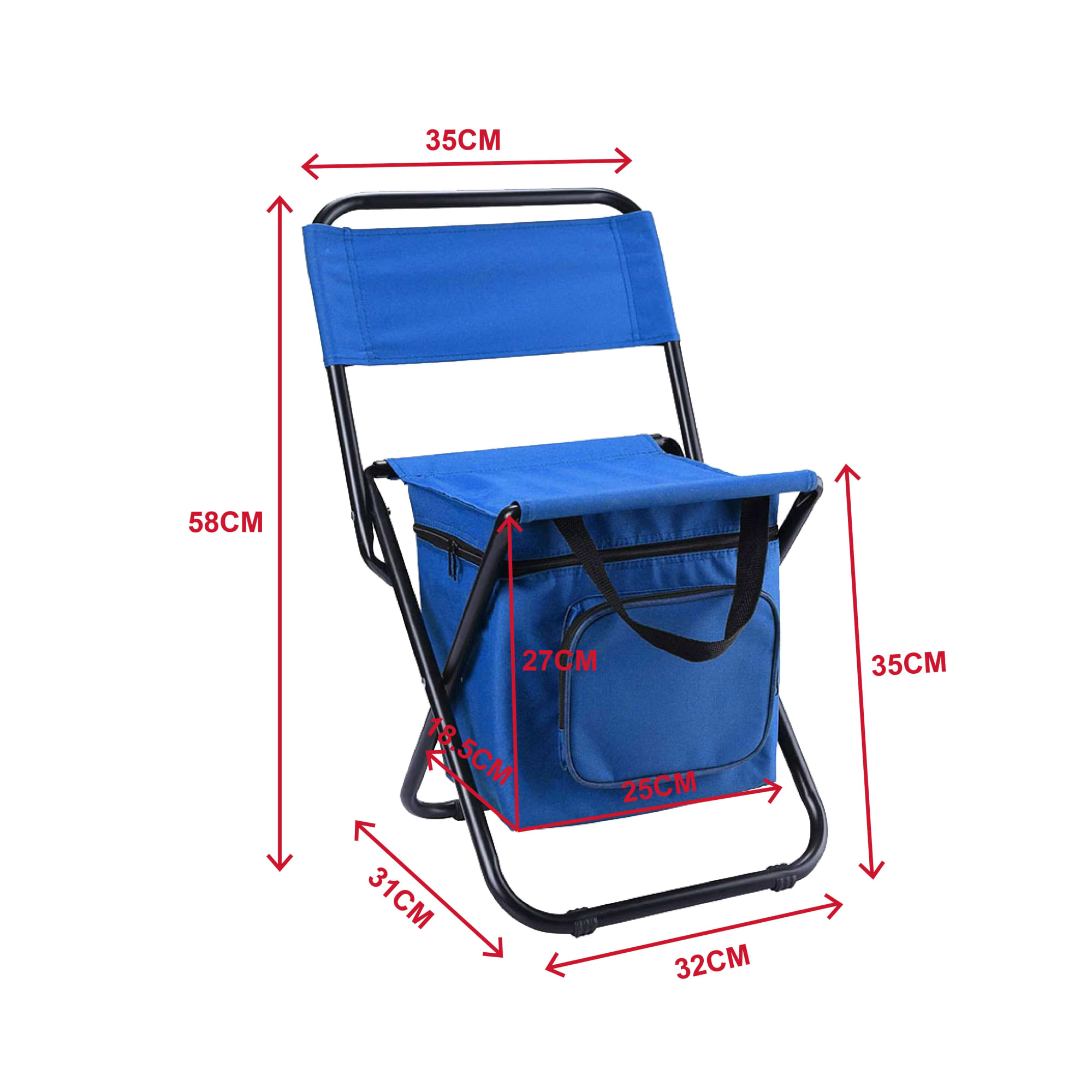 Adult Foldable Camping Chair with Cooler Bag - PCH322 Image 