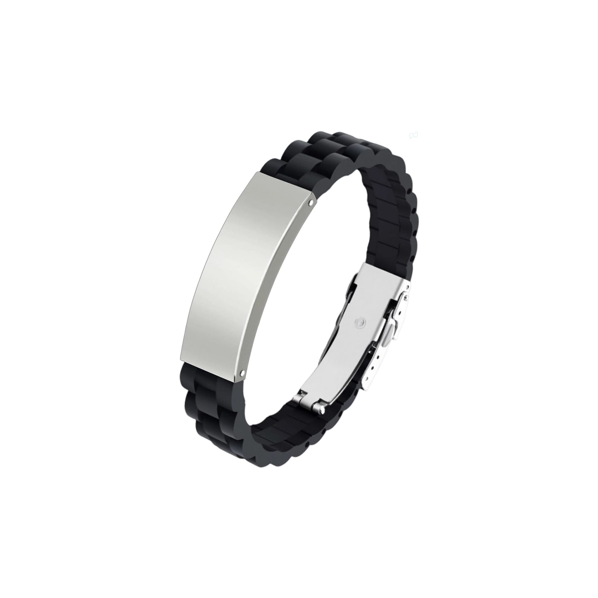 Alternative view of Folding Lock Clasp Metal Silica Bracelet