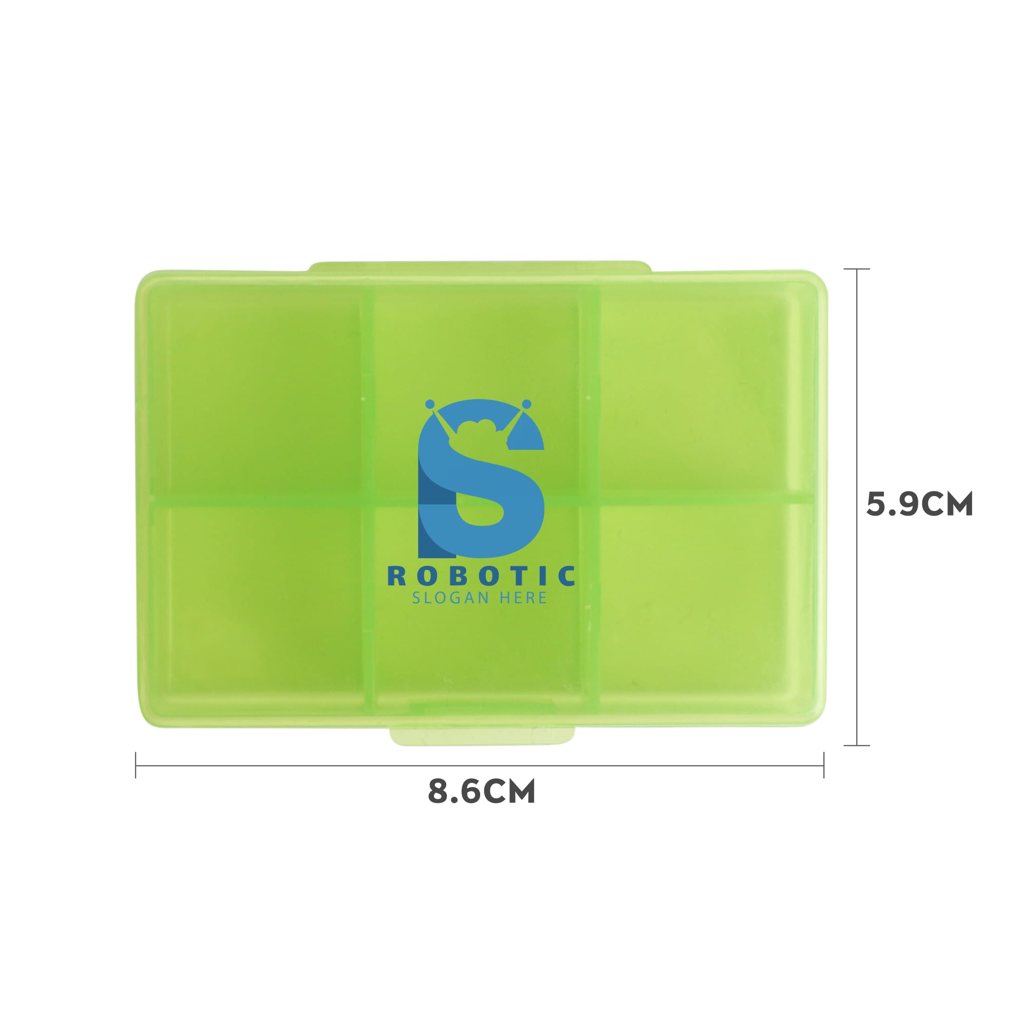 Square Six Compartment Pill Box - PCH618 Image 
