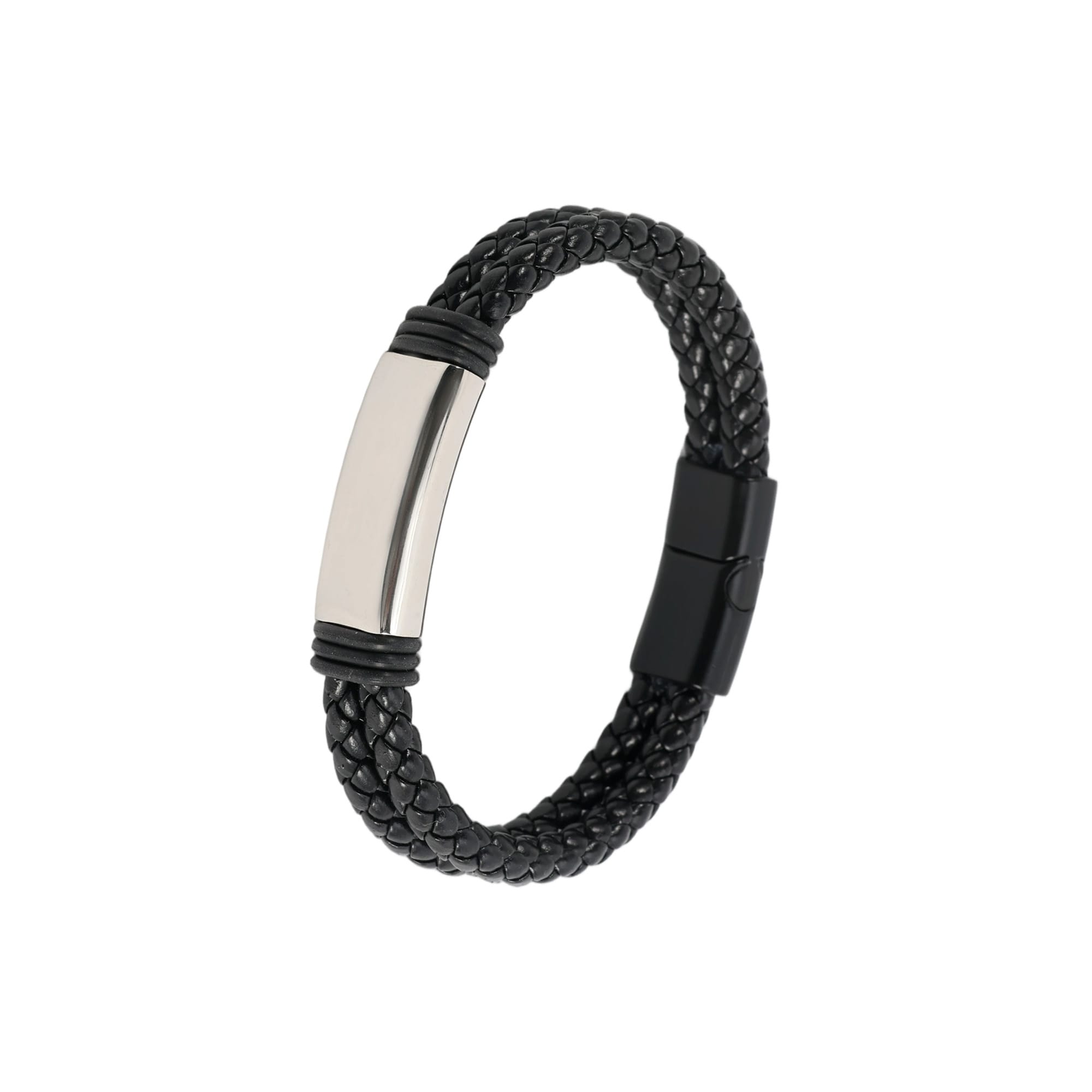 Alternative view of Double-row Braided Leather Bracelet