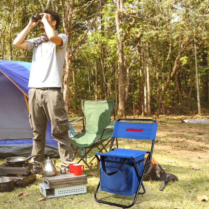 Adult Foldable Camping Chair with Cooler Bag - PCH322 Image 