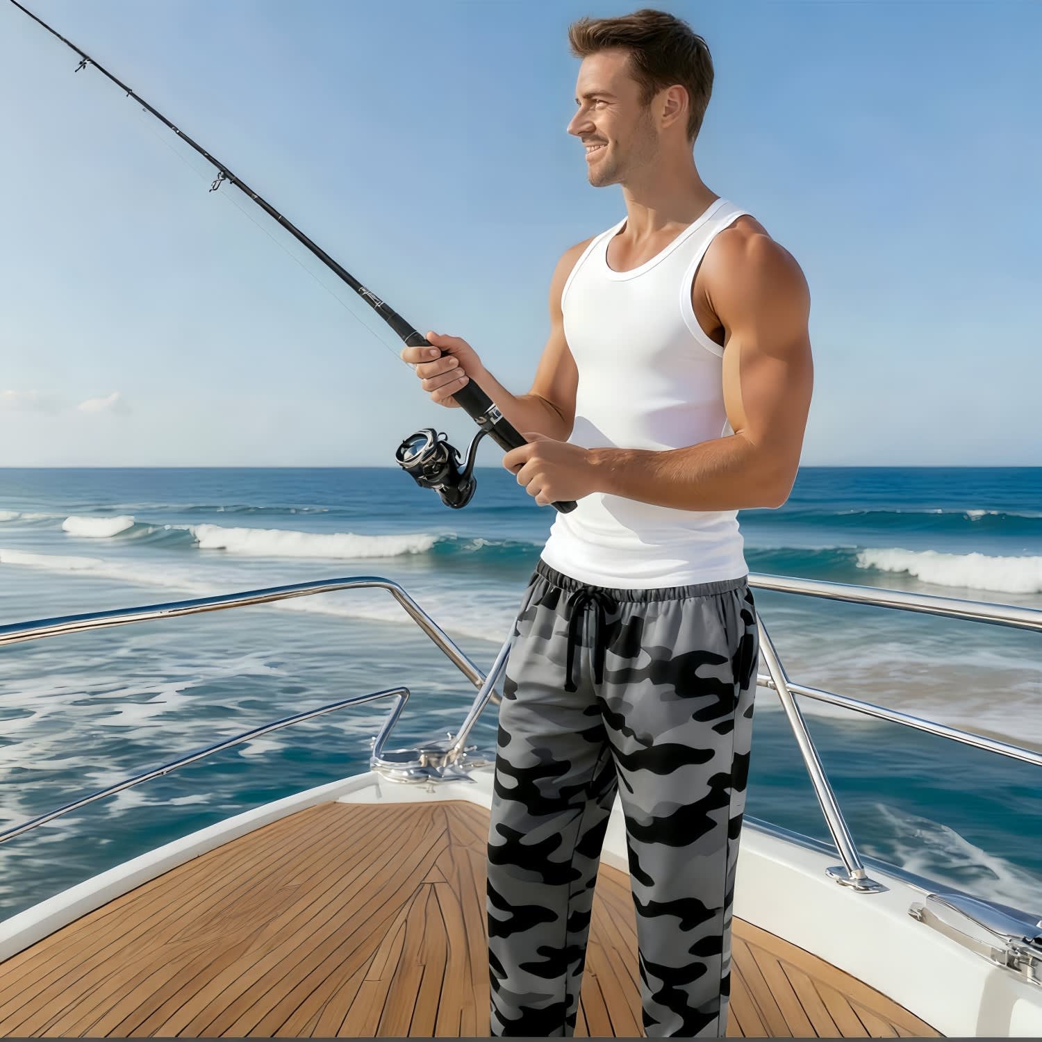Alternative view of Men's 100% Polyester Breathable Quick-Drying Fishing Pants