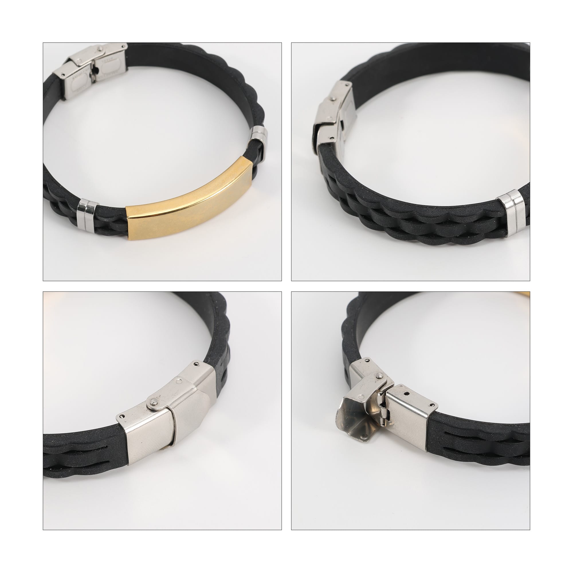 Stainless Steel Buckle Latch Bracelet